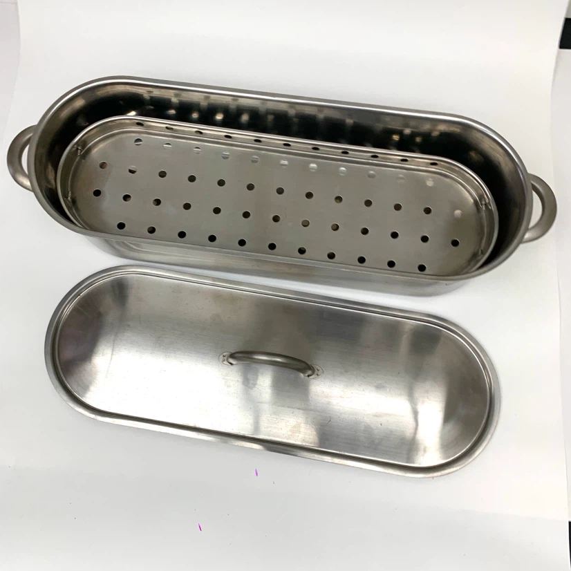 Stainless Steel Steamer Pot with Lid Fish Steaming Pan Cookware - photo 2