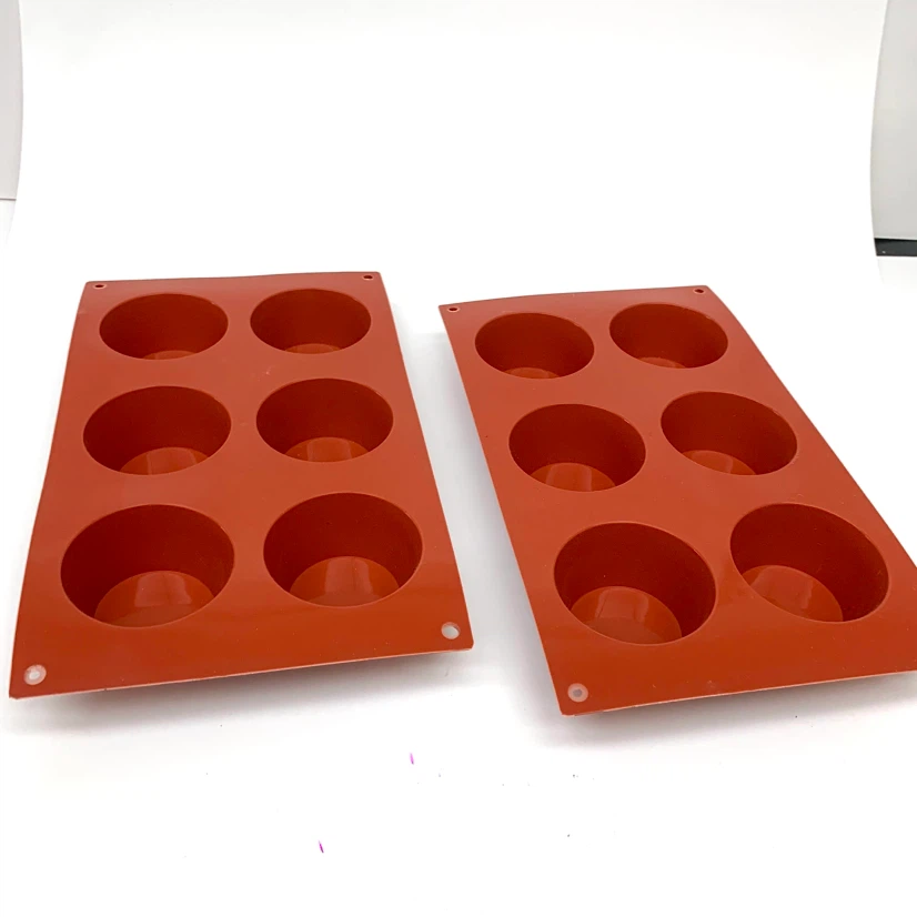 2 Silicone Muffin Pans 6 Cup Cupcake Baking Trays Bakeware