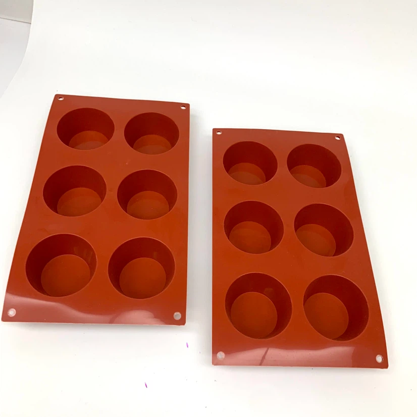 2 Silicone Muffin Pans 6 Cup Cupcake Baking Trays Bakeware - photo 2