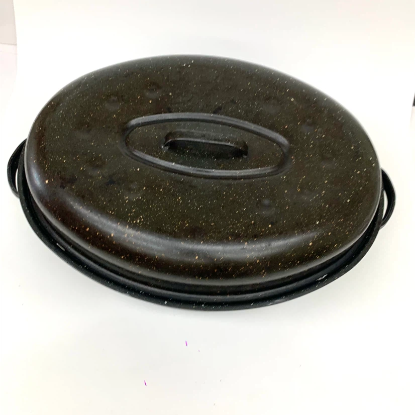 Roasting Pan with Lid Oval Roaster Oven Baking Pan Cookware - photo 2