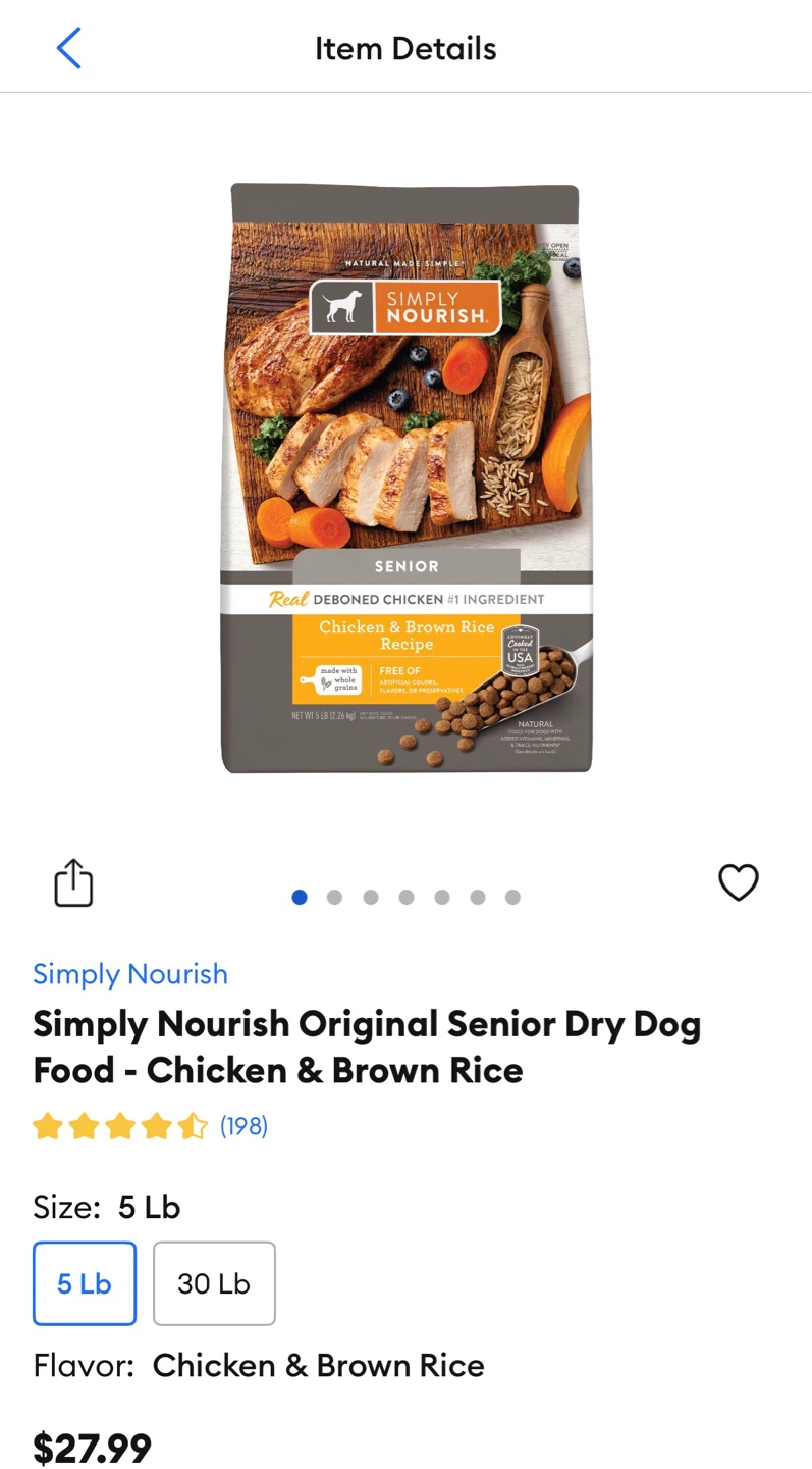 New Sealed Simply Nourish Senior Dog Food - Chicken & Brown Rice - photo 4
