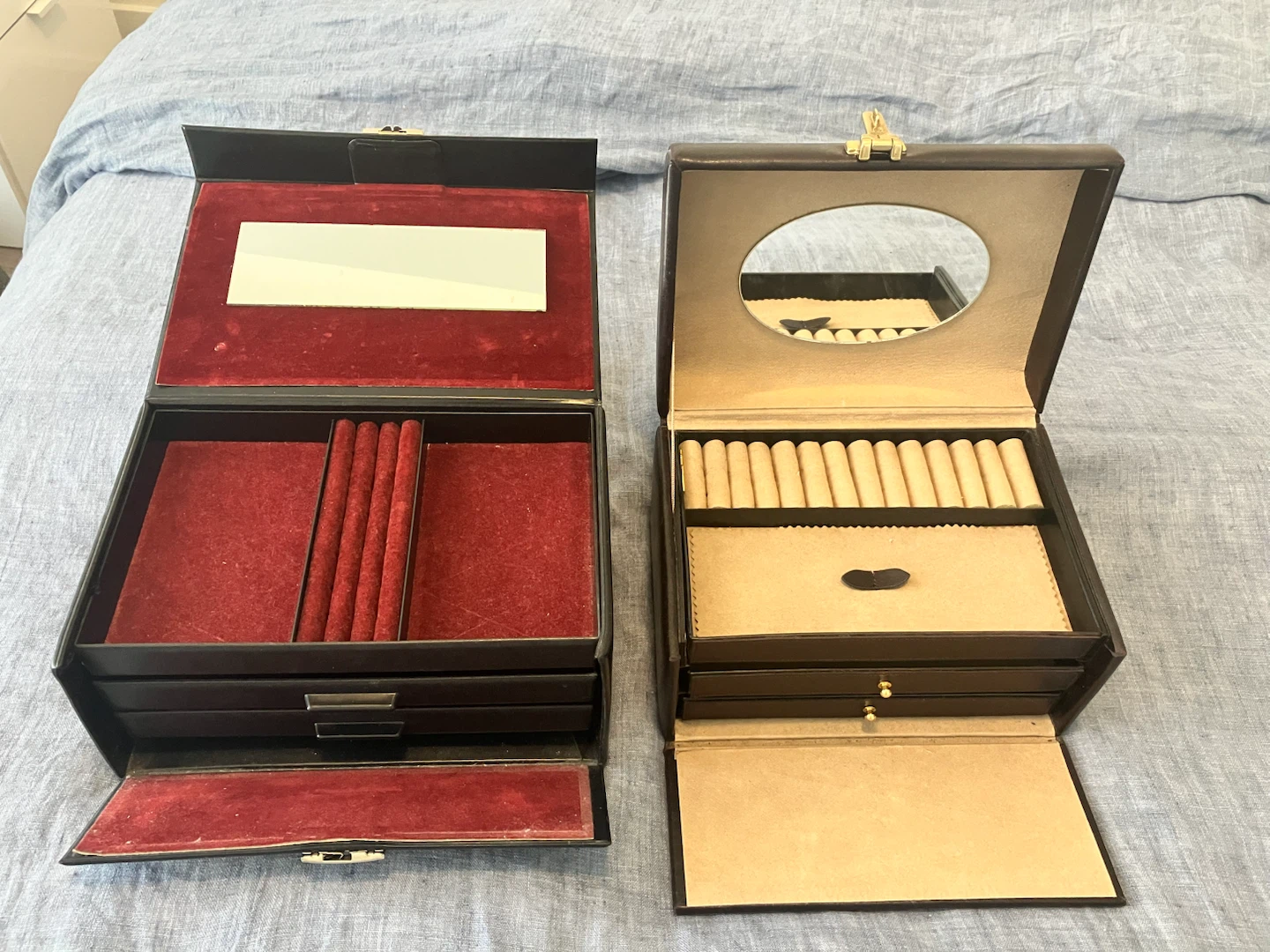 Real Vintage Leather Jewelry Box Organizers - photo 2