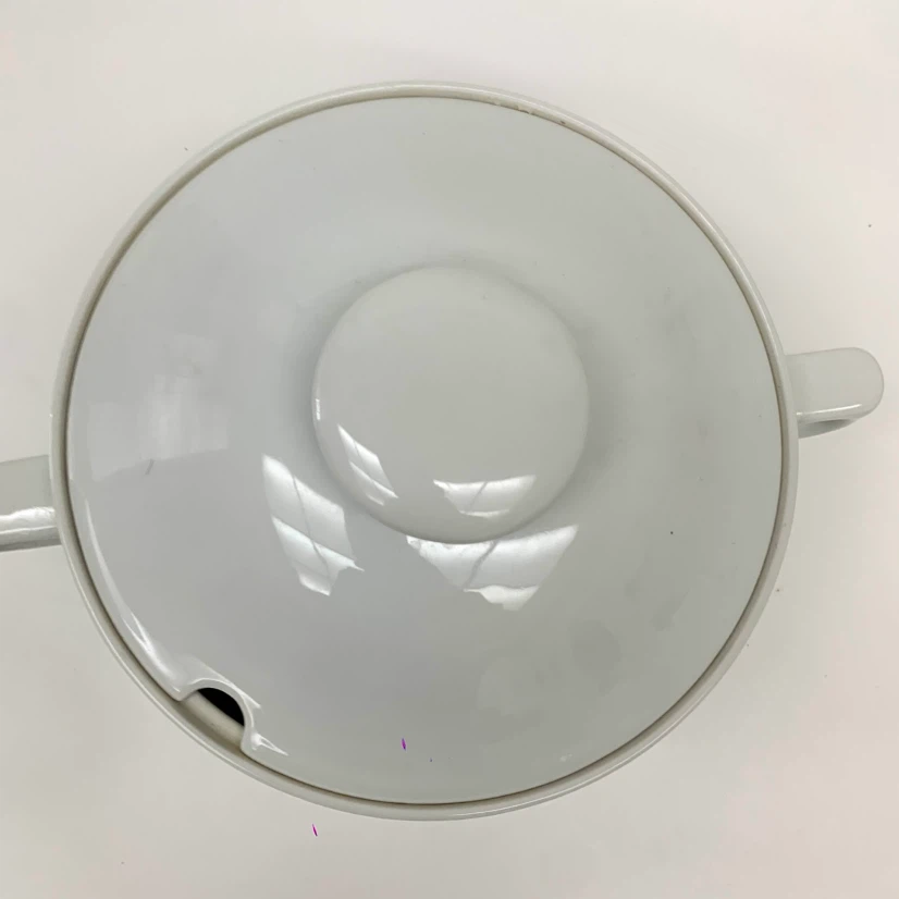 Ceramic Soup Tureen with Lid White Serving Bowl Stew Dish - photo 3