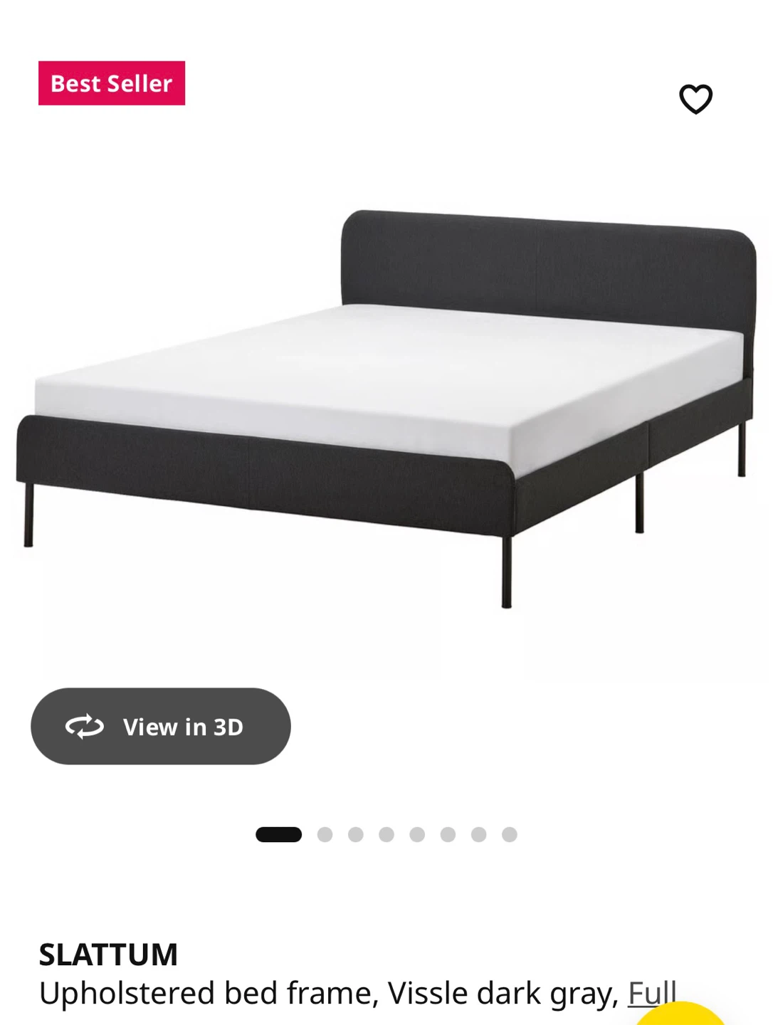 Ikea SLATTUM bed frame, gray, Full size