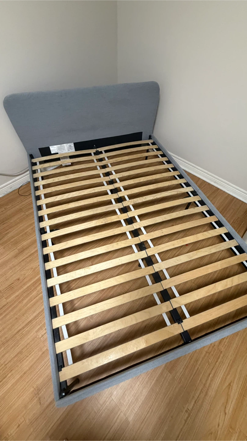 Ikea SLATTUM bed frame, gray, Full size - photo 3