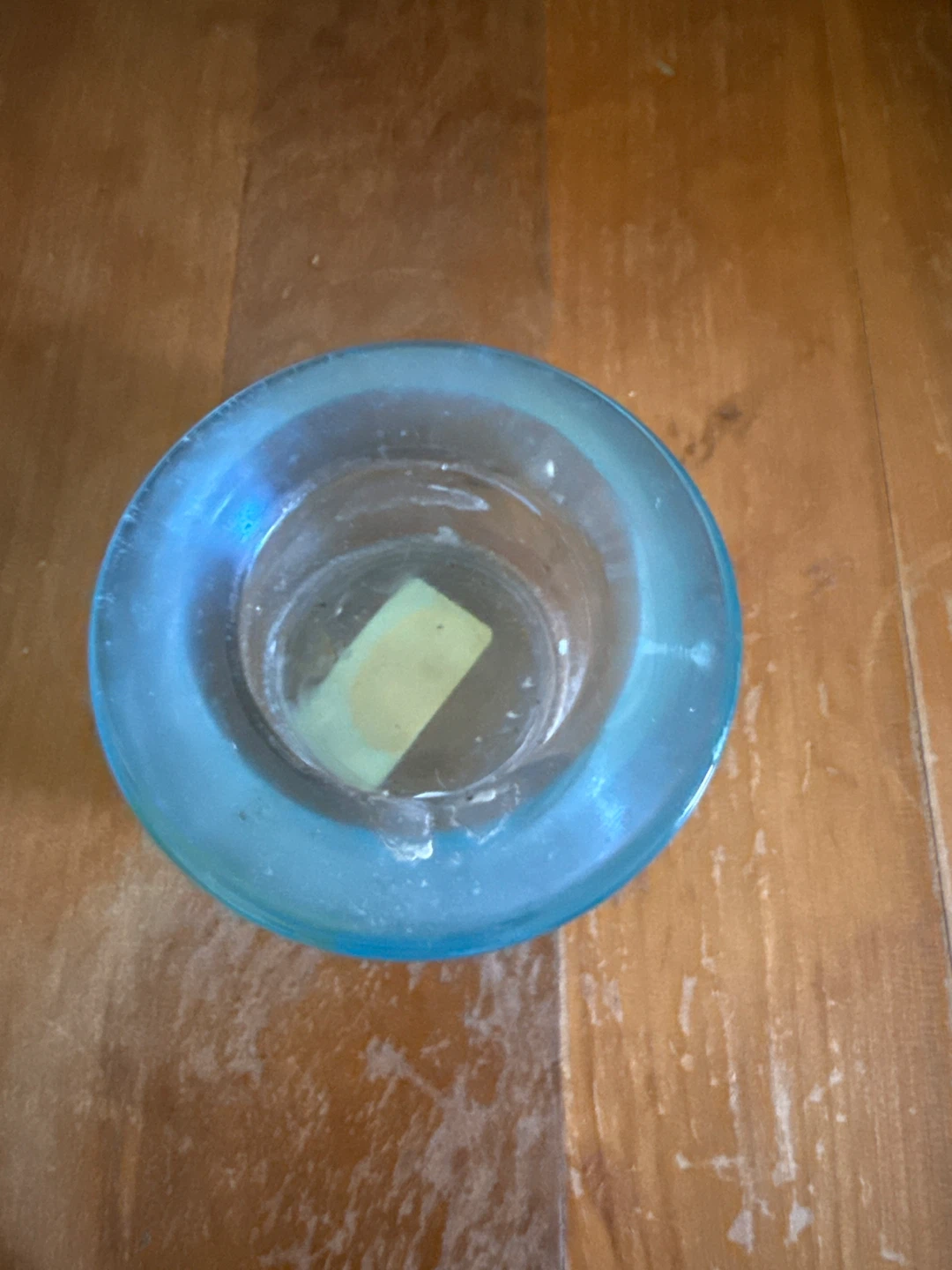 Blue Glass Candle Holder