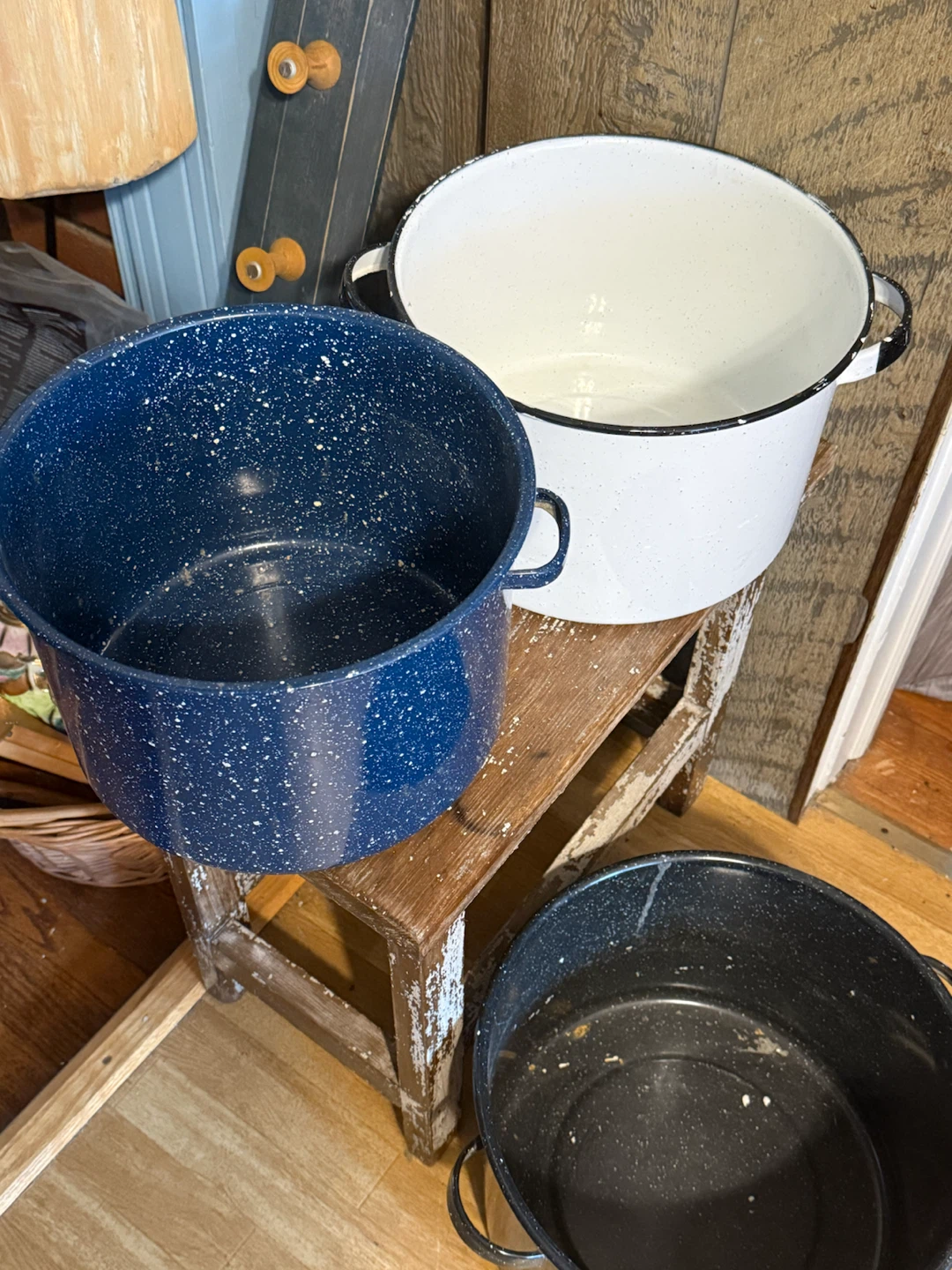Set of 3 enamelware stock pots - photo 2
