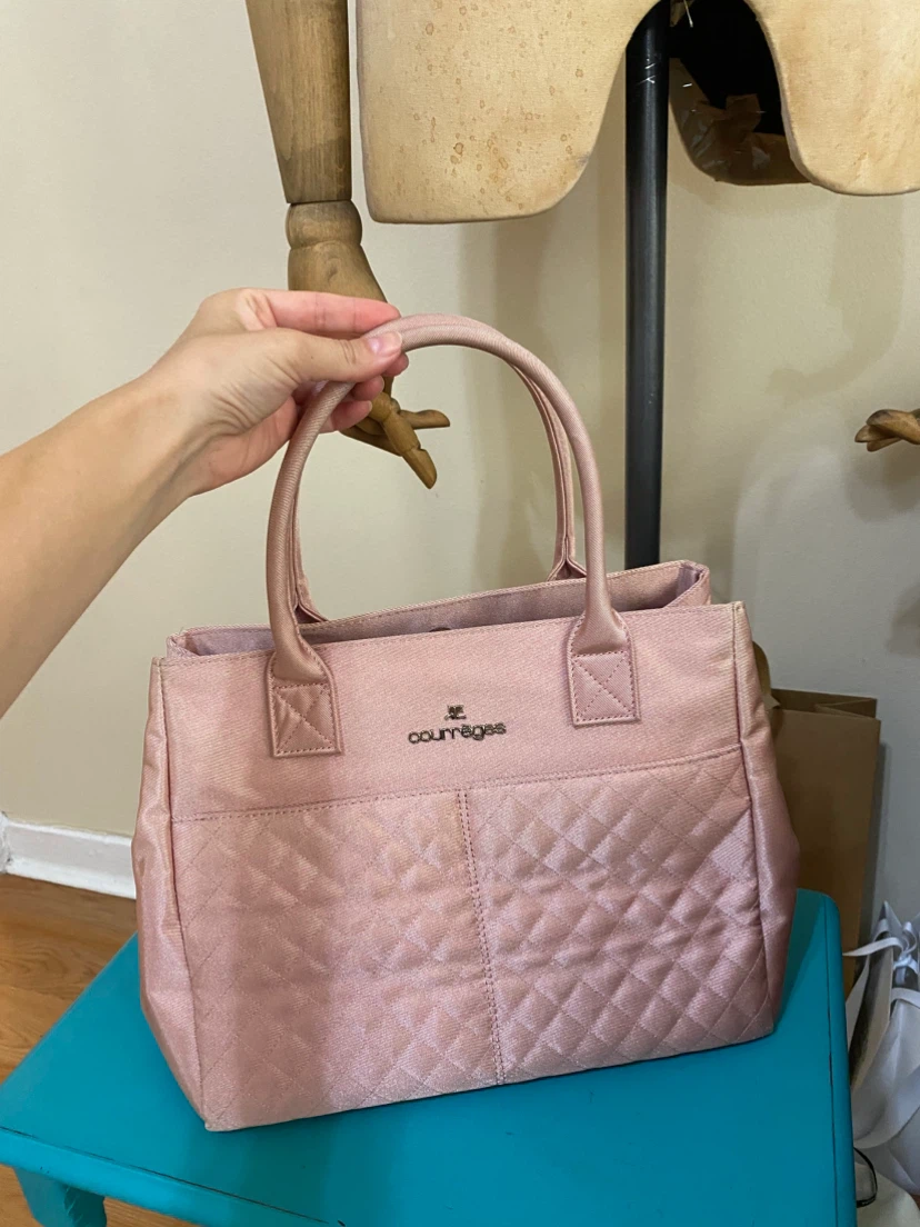 Courrèges Pink Quilted Tote Bag - photo 4
