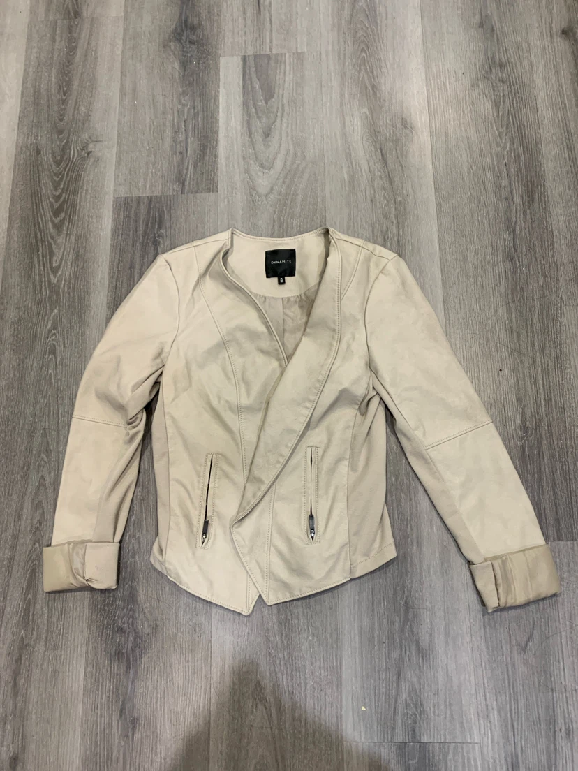 Dynamite Faux Leather Jacket - Beige - photo 2