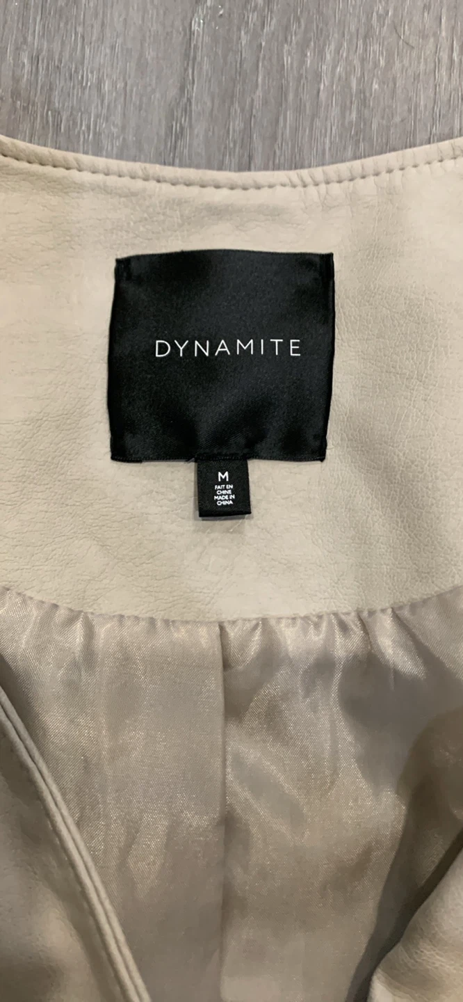 Dynamite Faux Leather Jacket - Beige - photo 3
