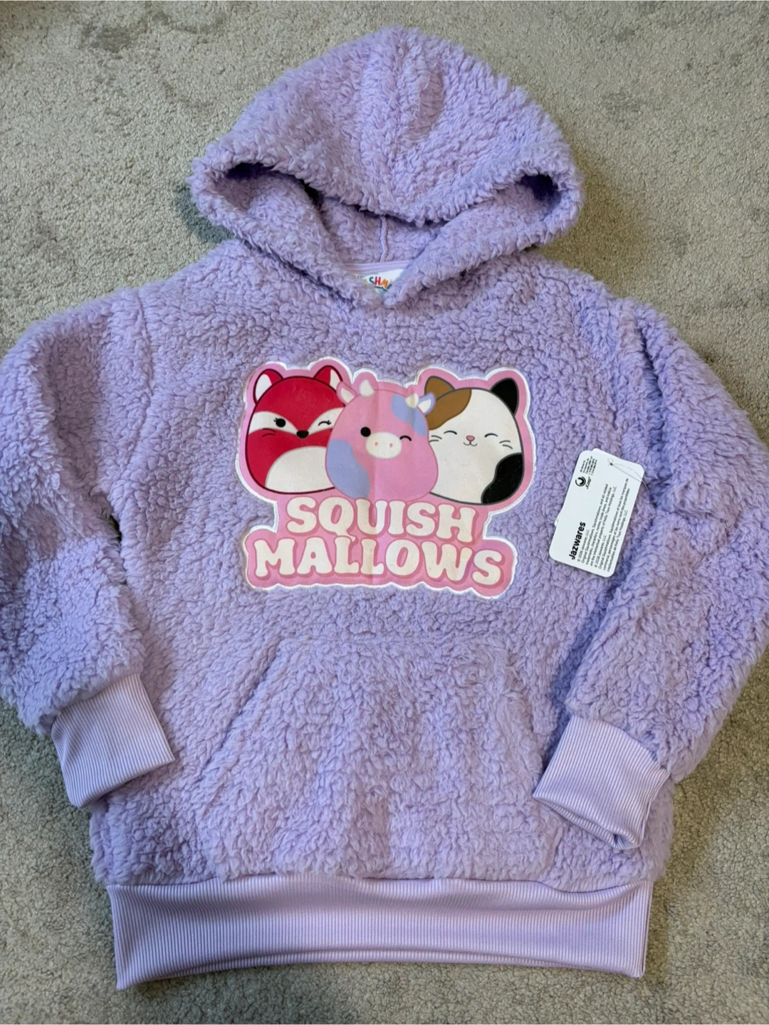 Squishmallows Purple Fleece Hoodie Size S/P (7/8)