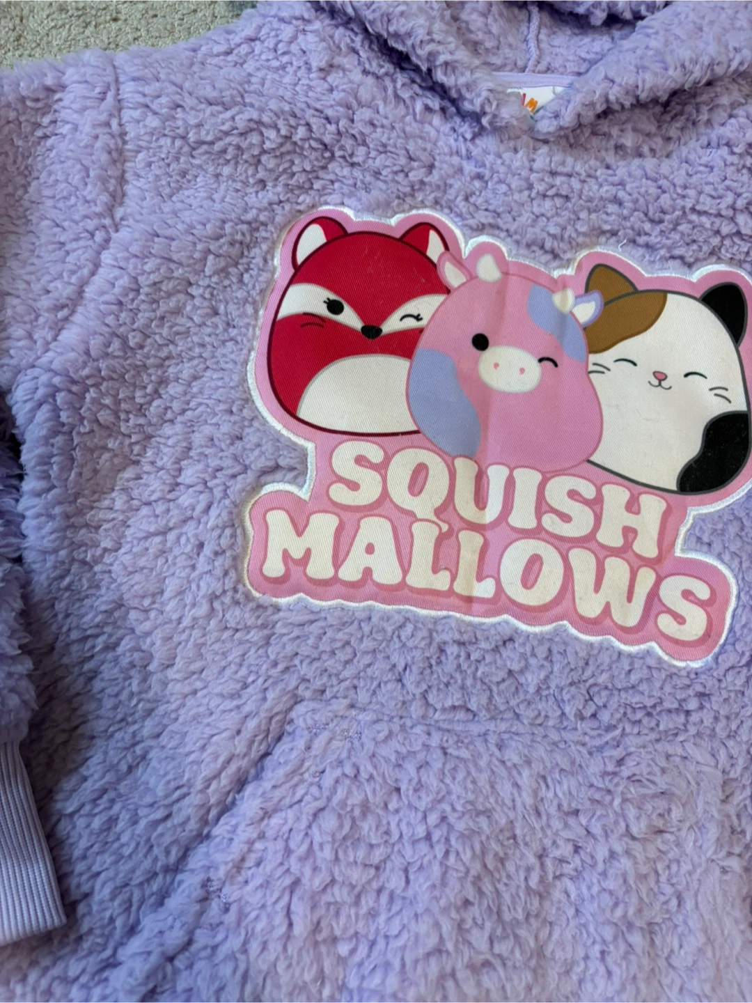 Squishmallows Purple Fleece Hoodie Size S/P (7/8) - photo 2