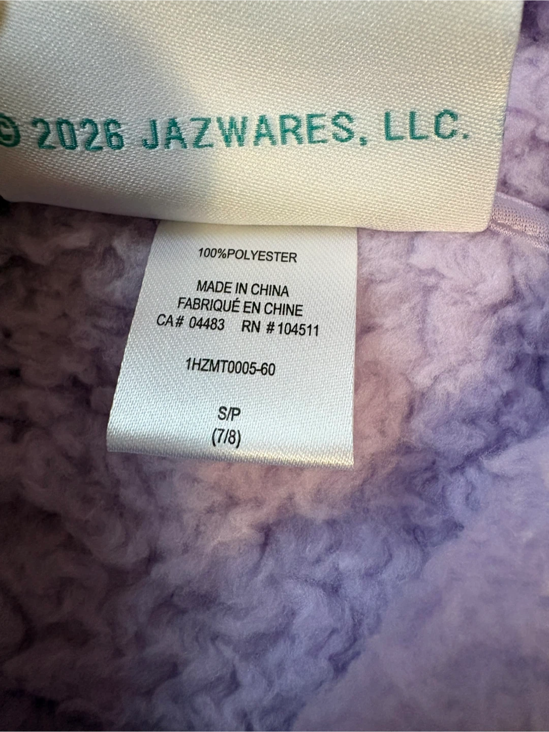 Squishmallows Purple Fleece Hoodie Size S/P (7/8) - photo 4