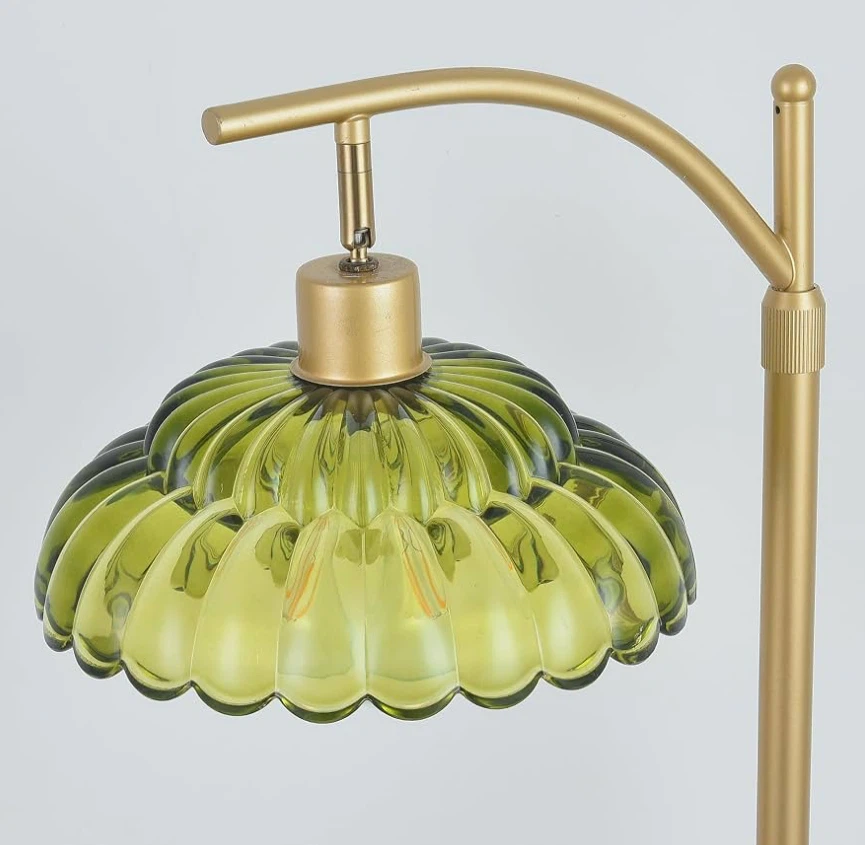 Mid Century Modern Green Glass Floor Lamp - photo 5