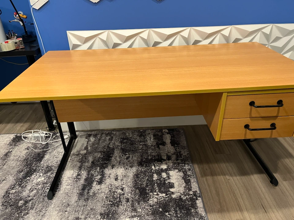 Wooden Desk with Two Drawers