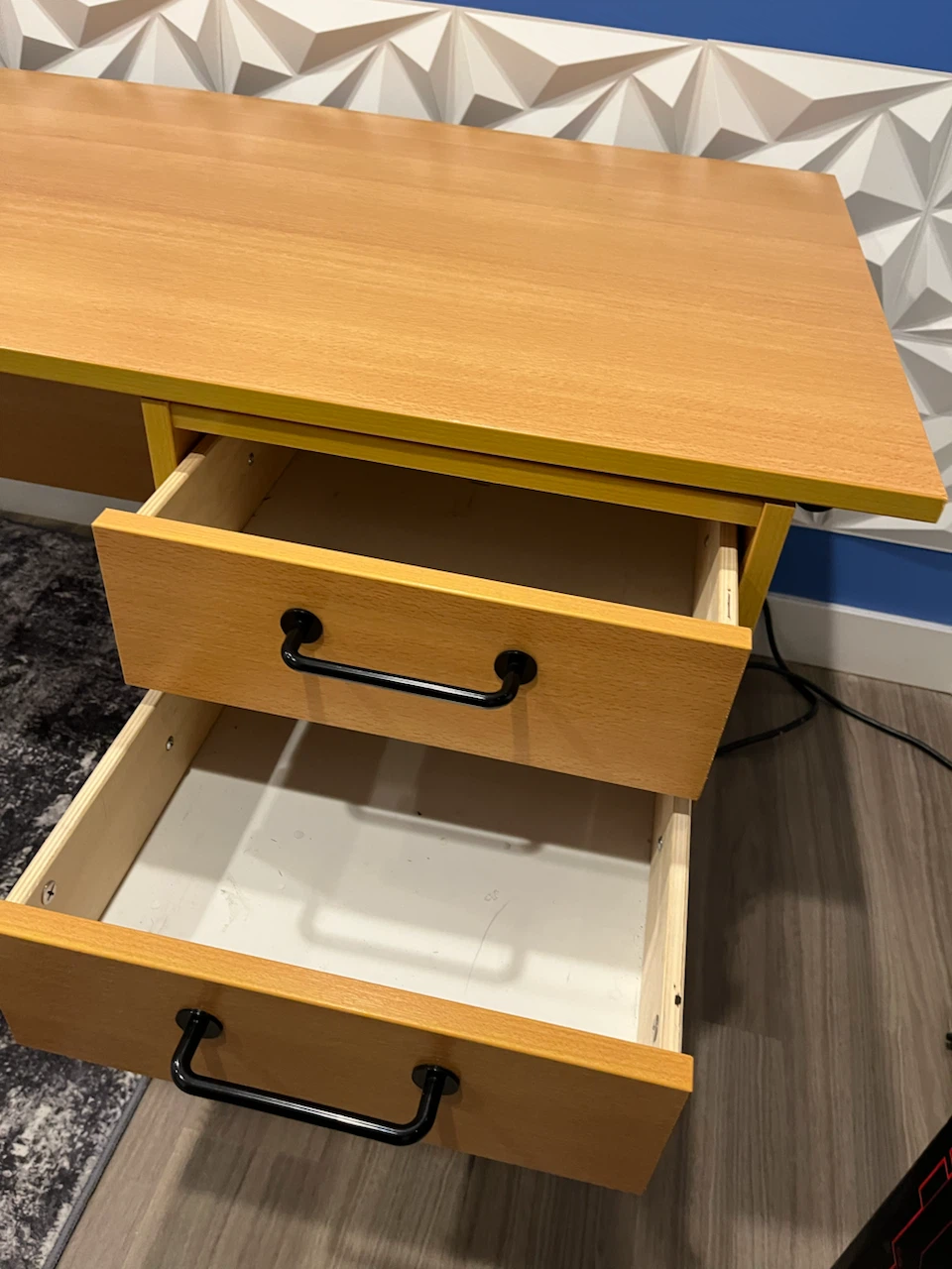 Wooden Desk with Two Drawers - photo 2