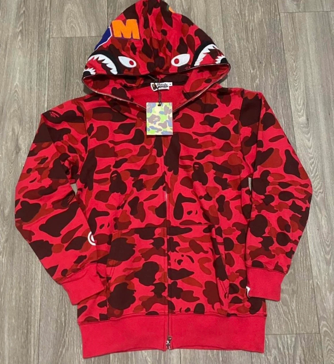 A Bathing Ape Shark Full-Zip Hoodie Red