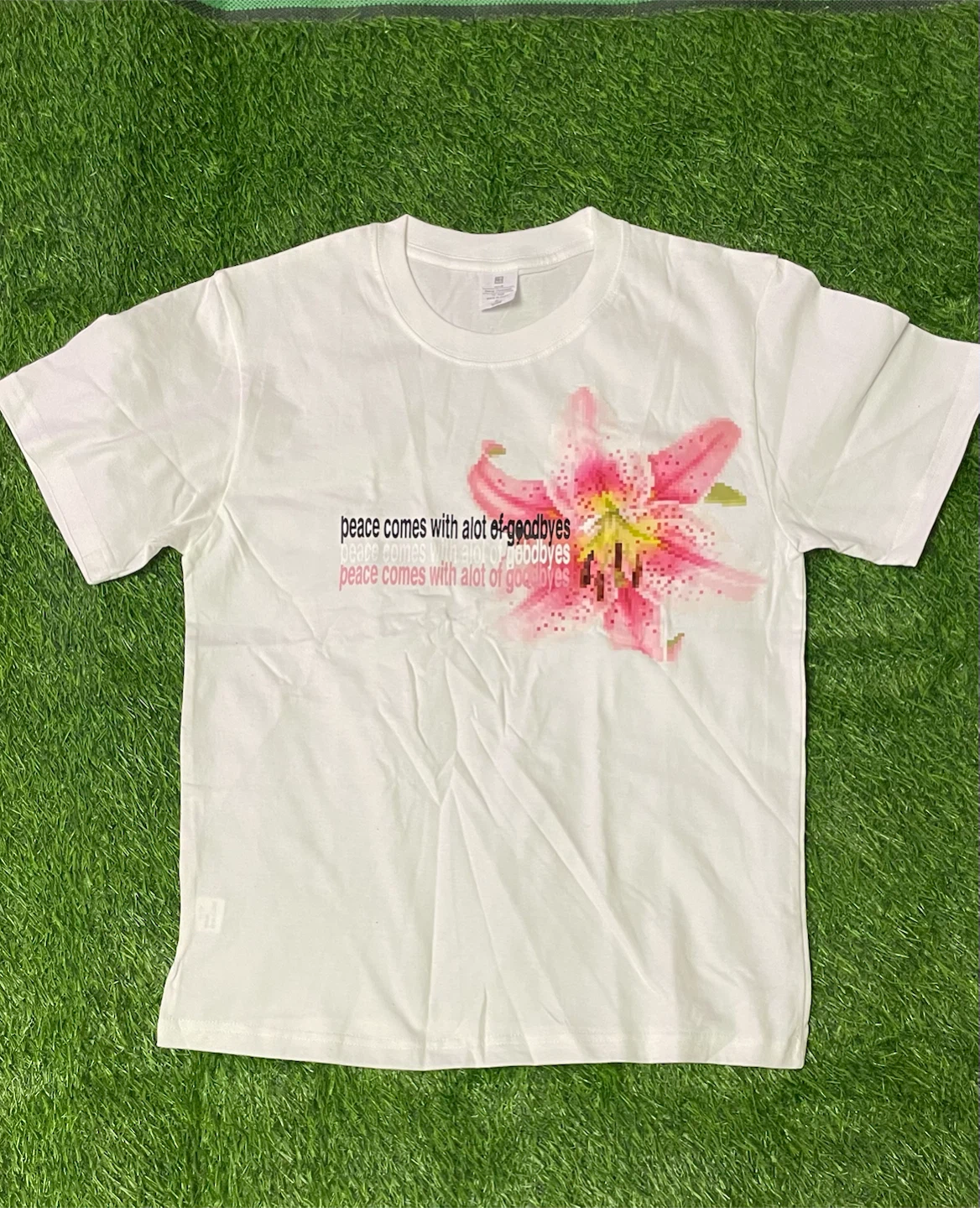 White T-Shirt with Floral Graphic