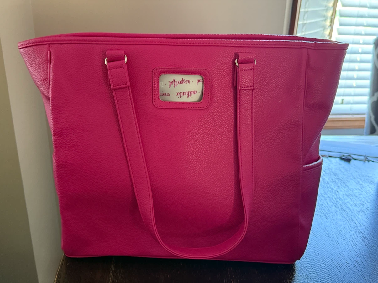 Large pink tote bag