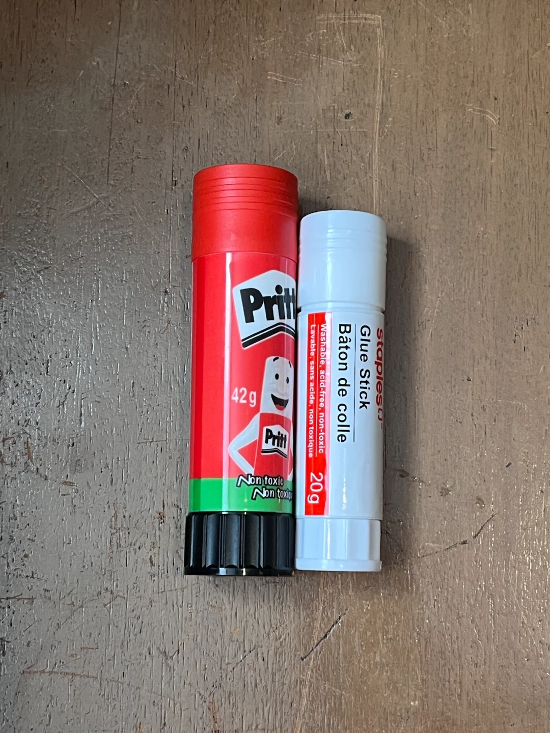 Pritt and Staples Glue Sticks