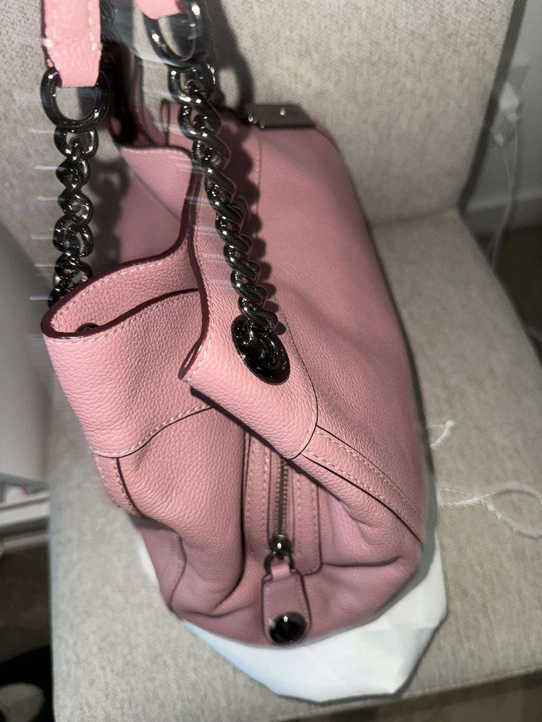 Coach Pink Leather Tote Bag - photo 2