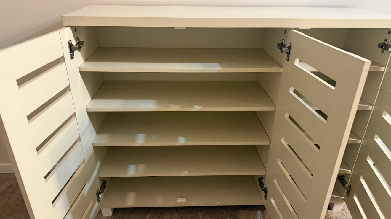 Cream Coloured 3-Door Storage Cabinet - photo 3