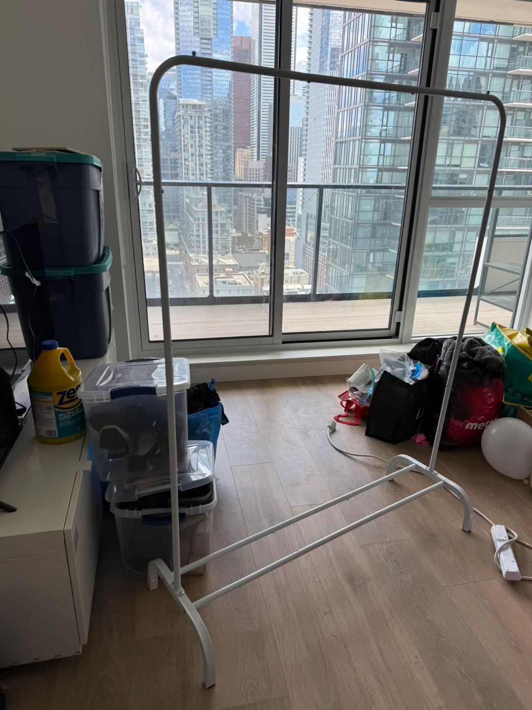 White Metal Clothes Rack