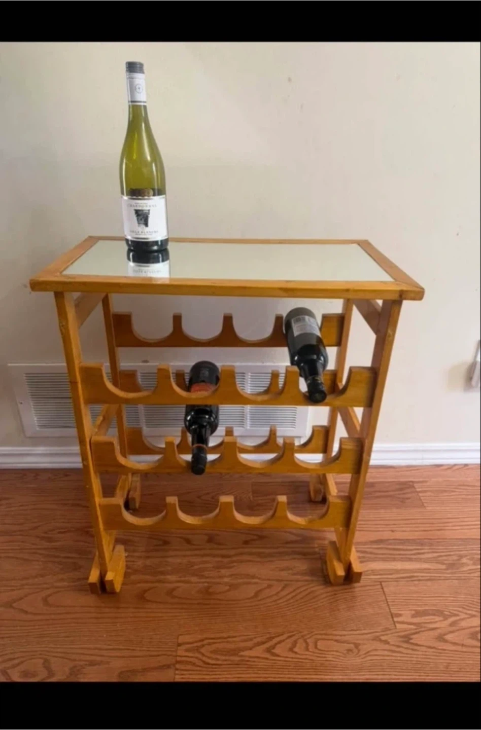 Wine Rack 12-Bottles with Mirror Top
