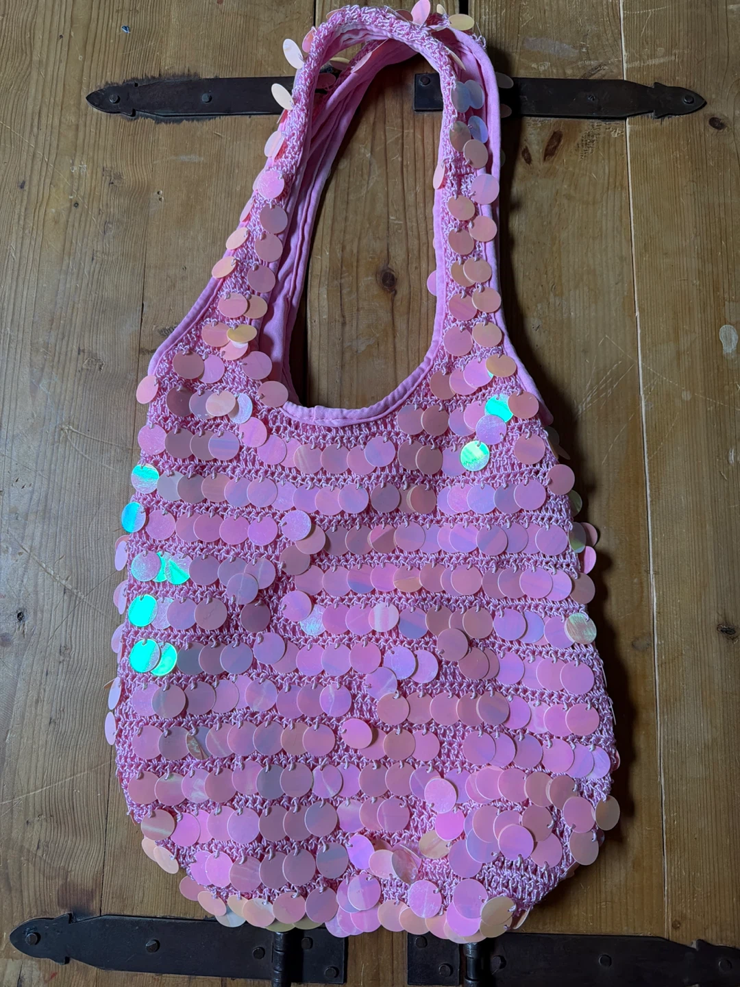 Pink Sequin Tote Bag