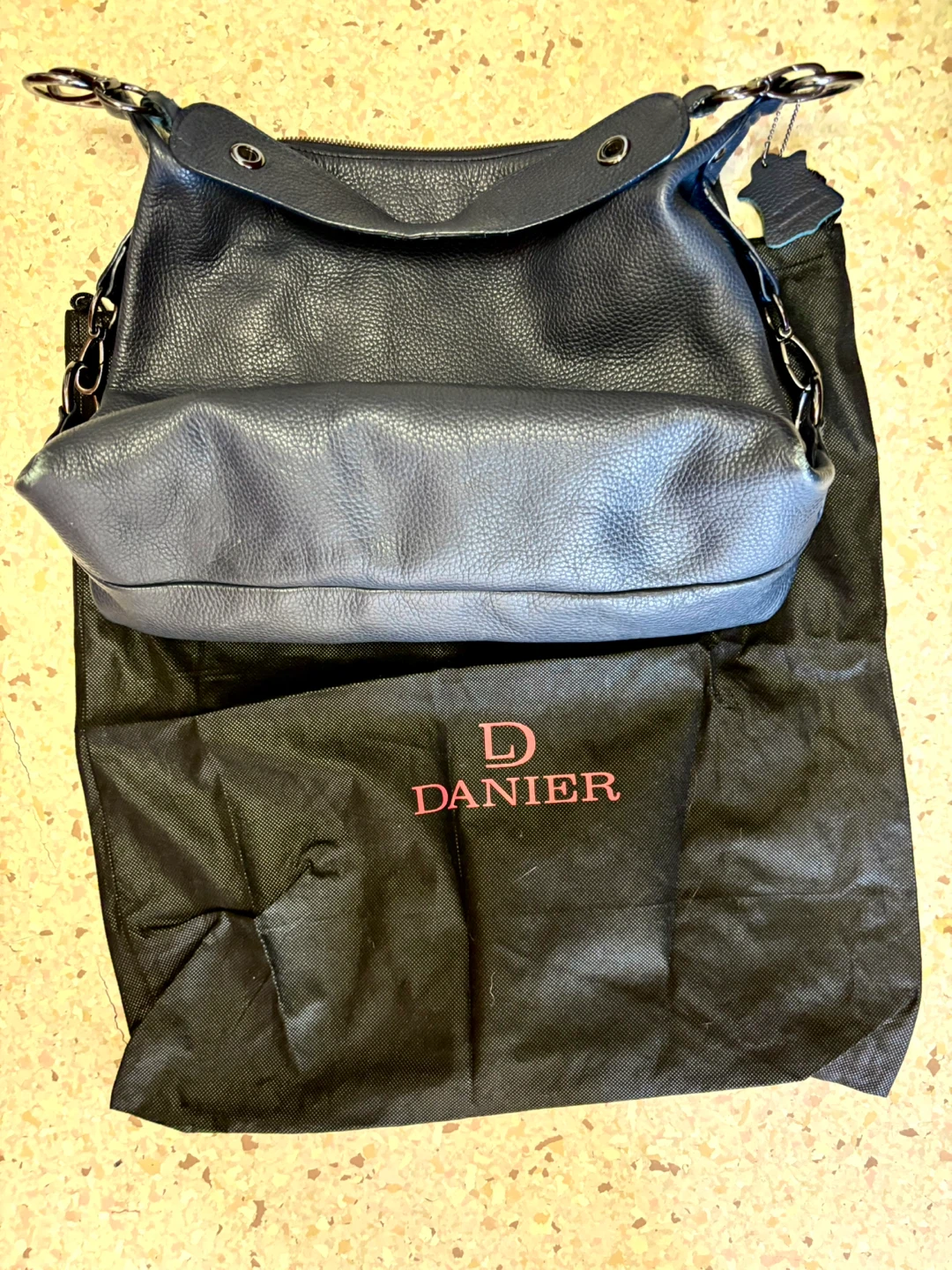 Danier Navy Blue Leather Handbag - photo 5