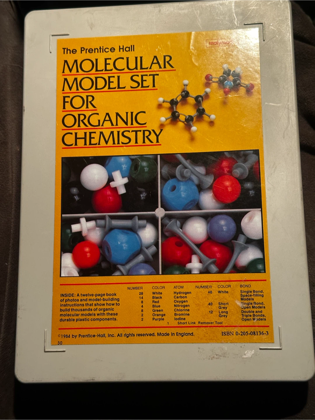 Vintage 1984 Prentice Hall Chemistry Model Set