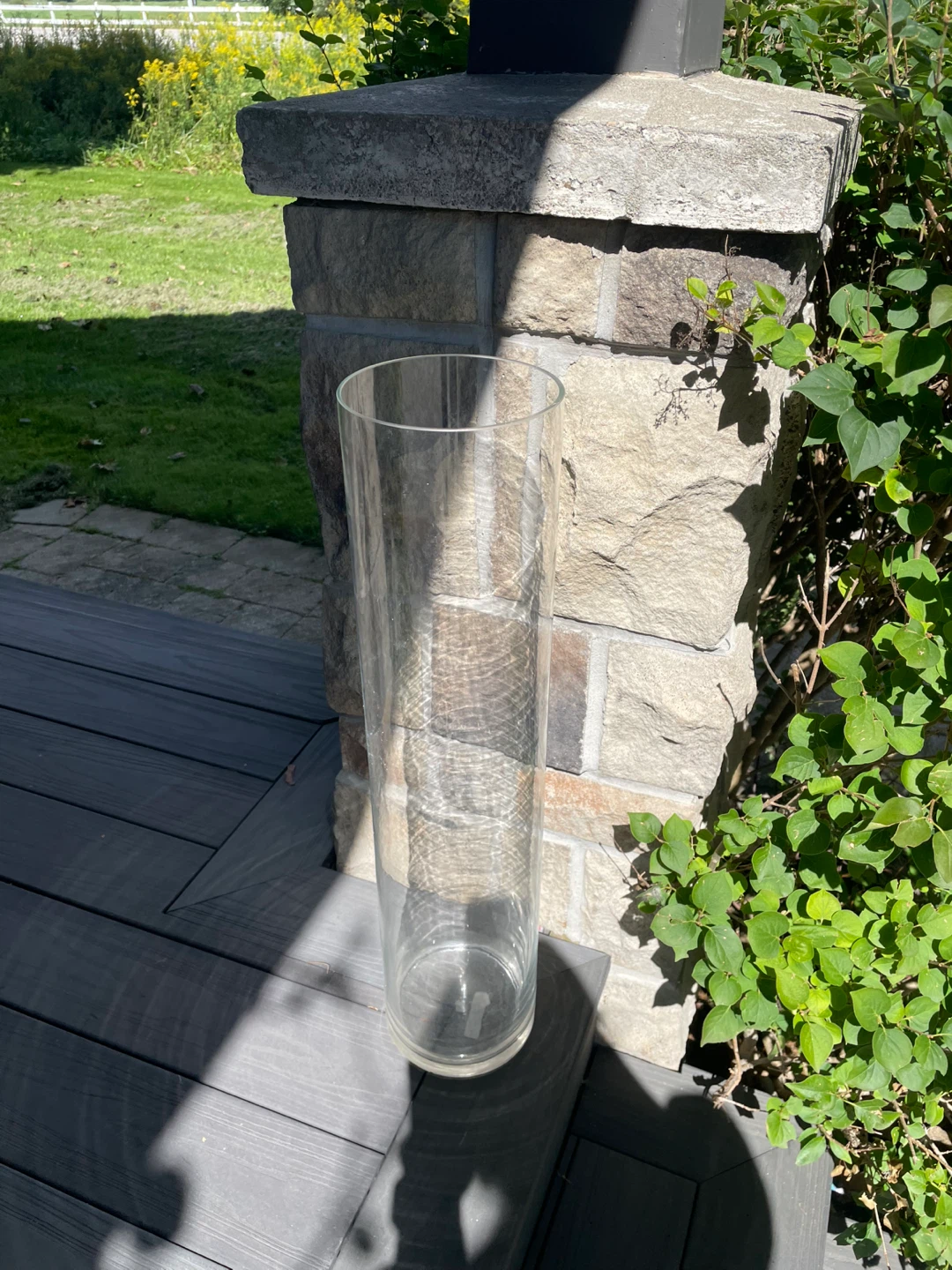 Very large Clear Glass Cylinder Vase