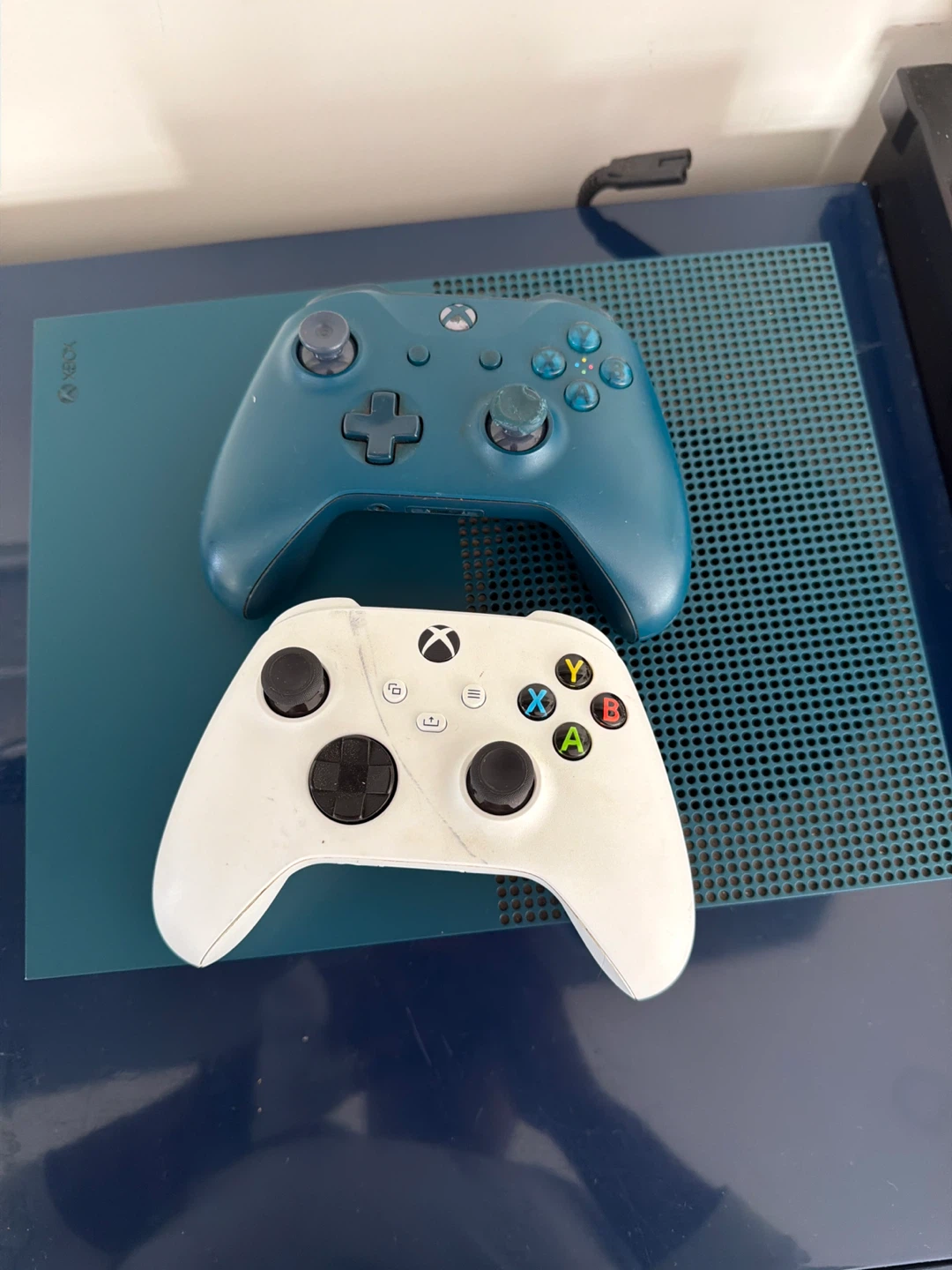 Xbox One S Blue Console with Two Controllers - photo 3