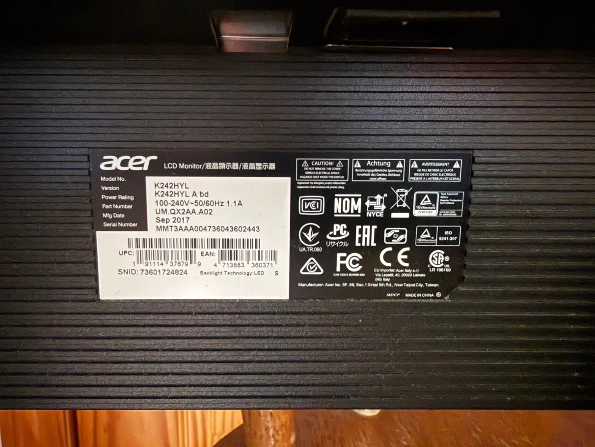 Acer K242HYL LCD Monitor - photo 3