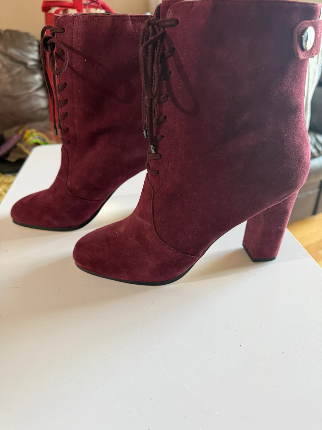 Saks Fifth Avenue Suede Lace-Up Ankle Boots - photo 3