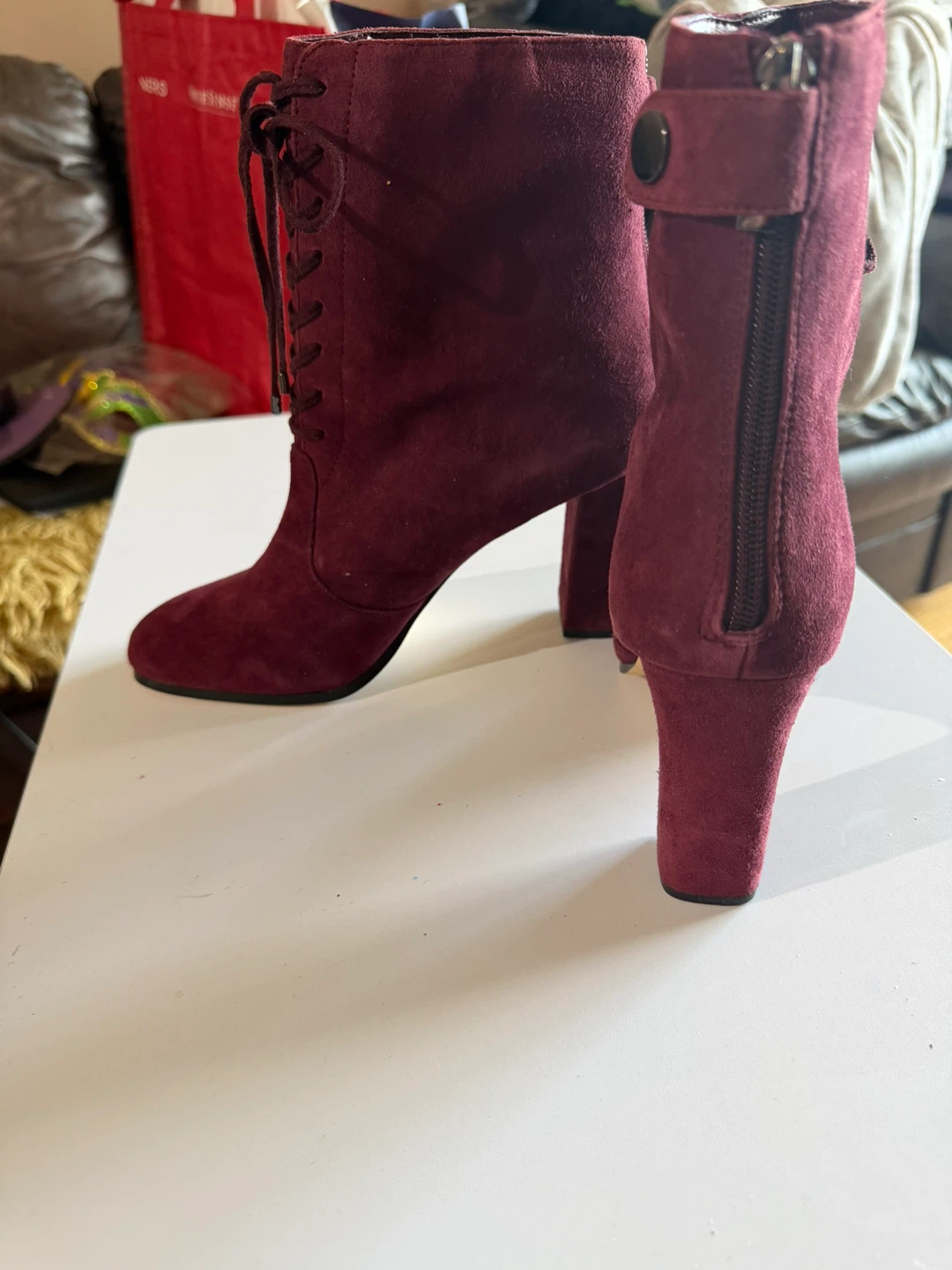 Saks Fifth Avenue Suede Lace-Up Ankle Boots - photo 4