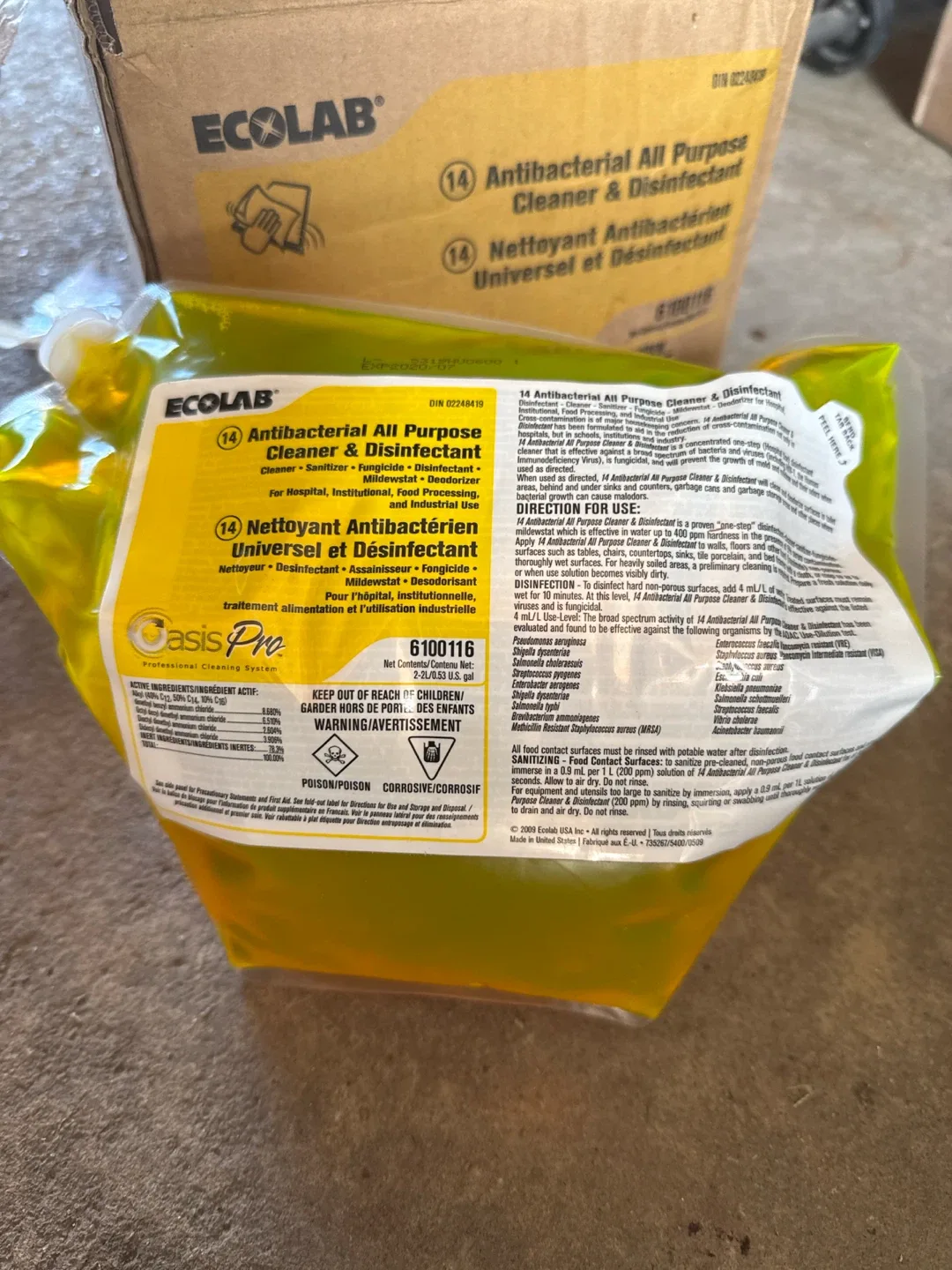Ecolab 14 Antibacterial All Purpose Cleaner & Disinfectant 2-2L