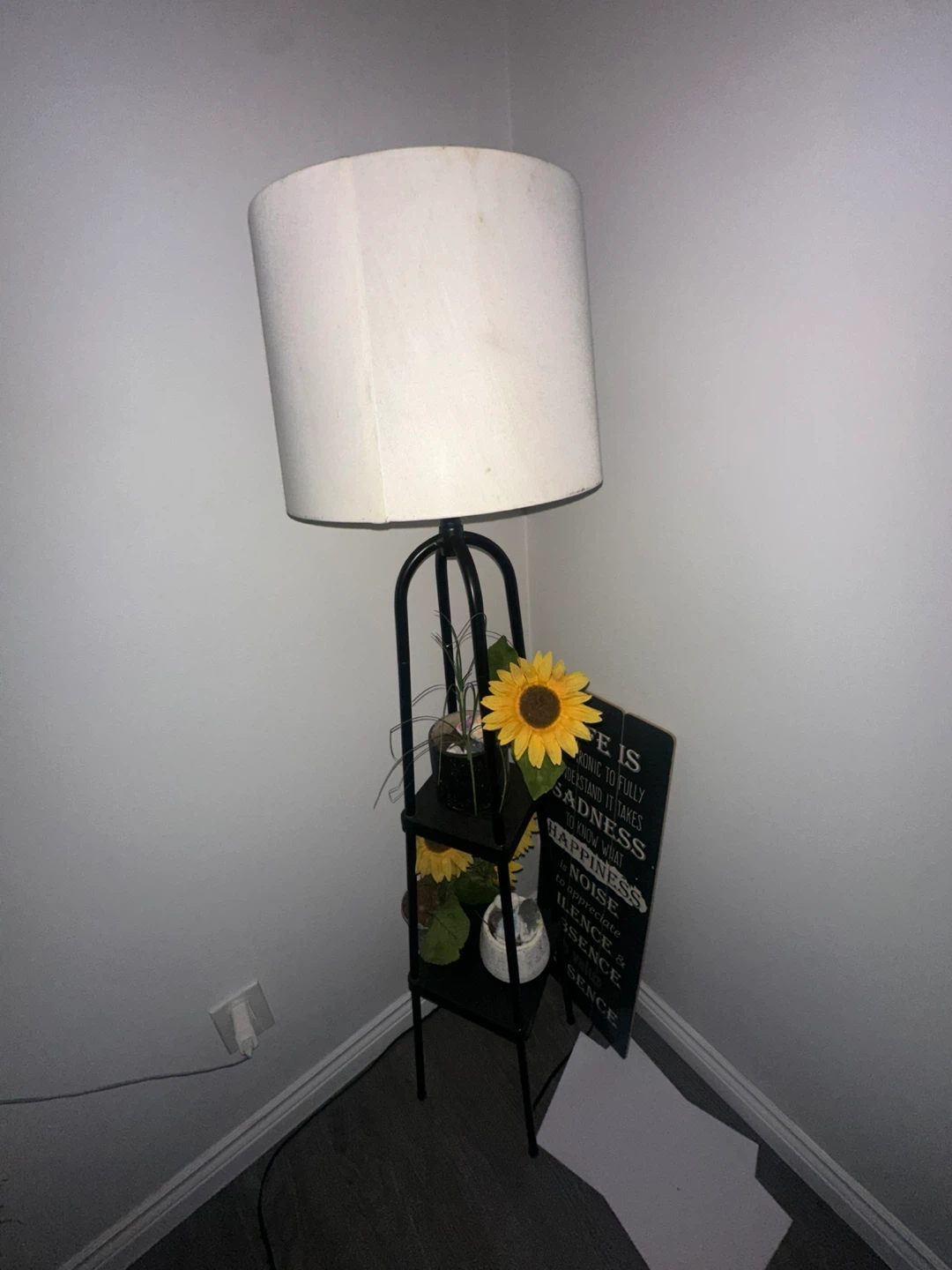 Black Floor Lamp with Shelves - photo 2
