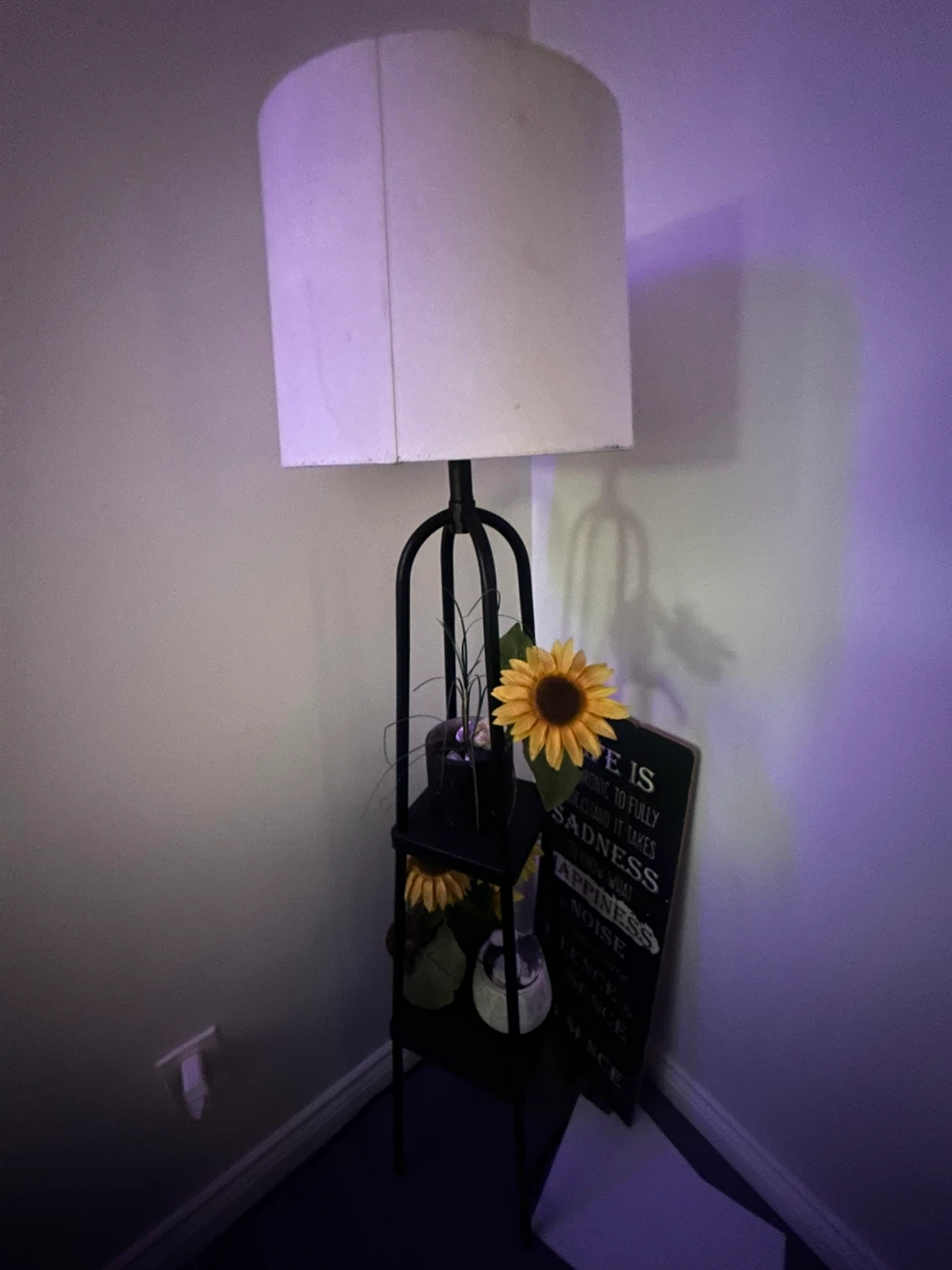 Black Floor Lamp with Shelves - photo 3
