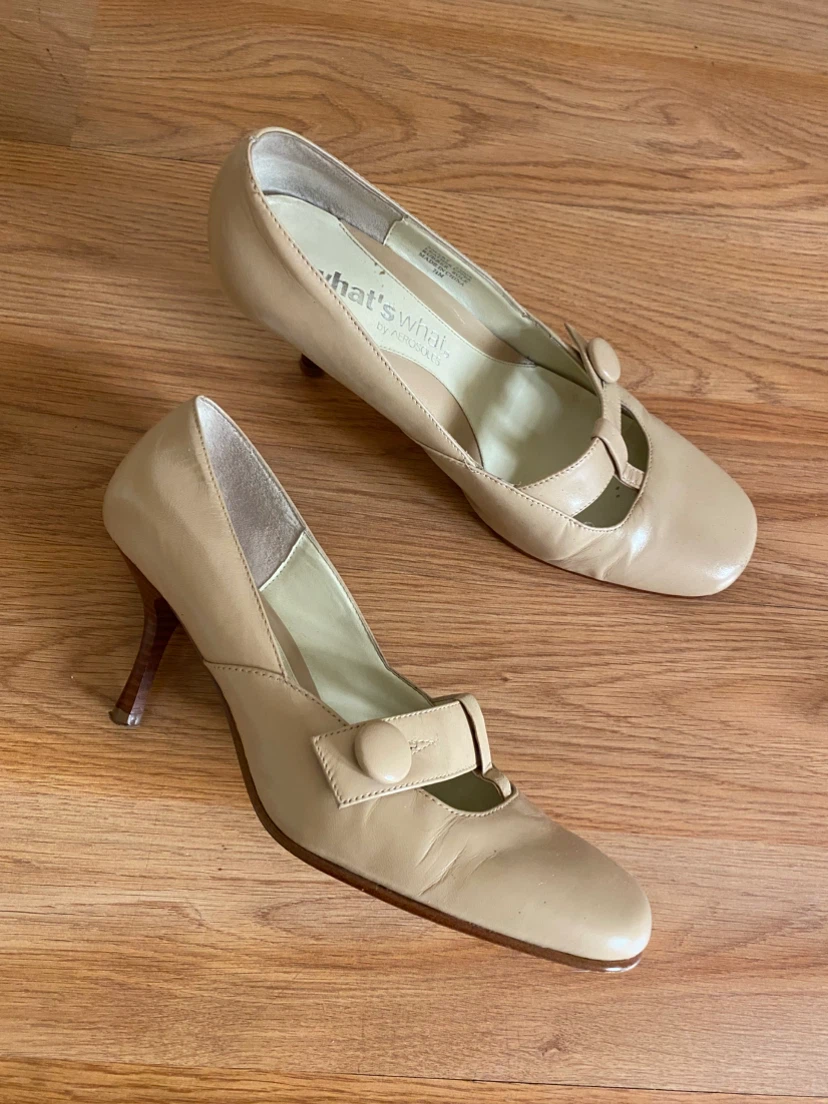 Vintage leather beige pumps 38 - photo 5