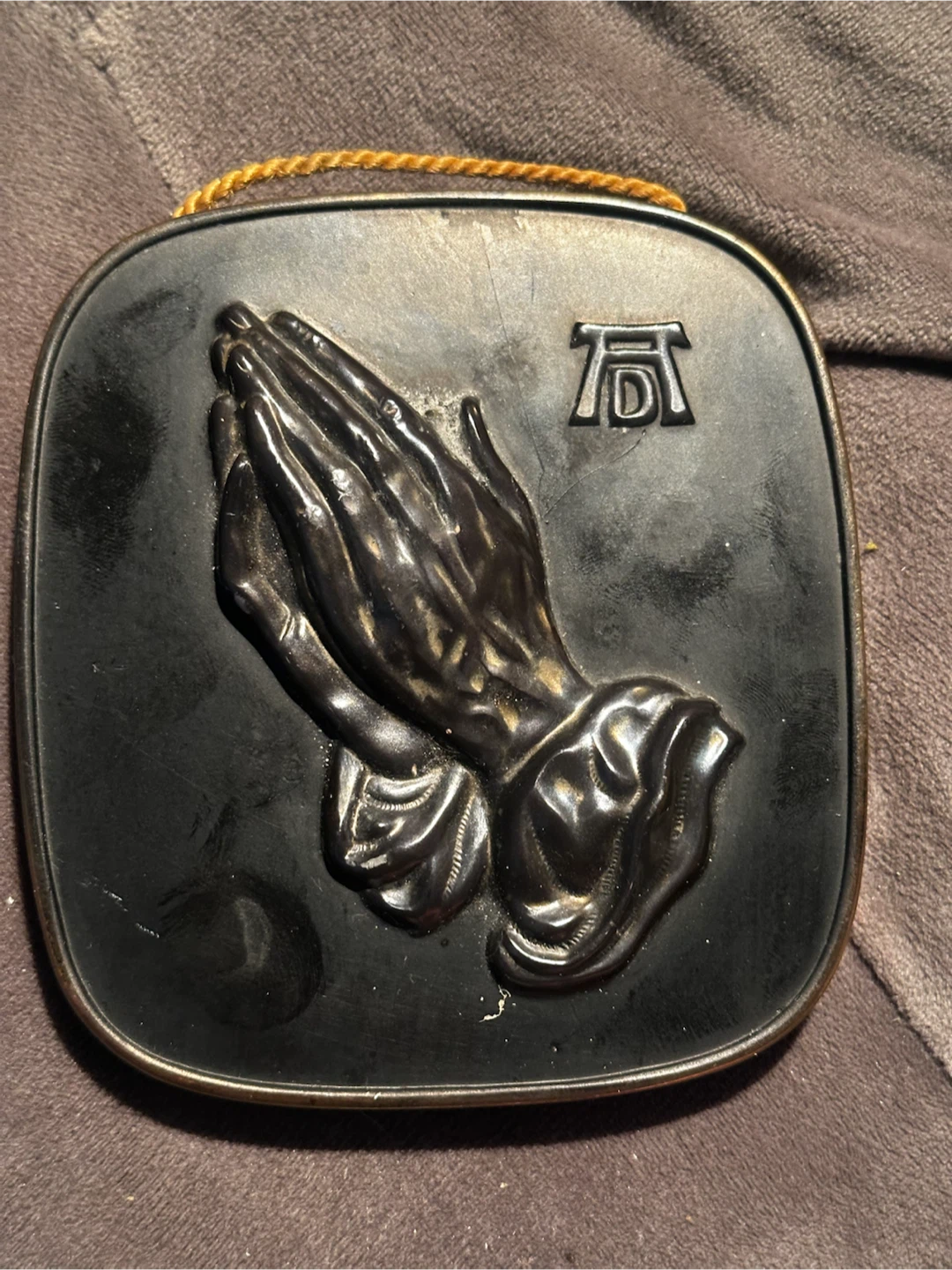 Vintage W Germany Albrecht Durer Pewter Praying Hands Plaque