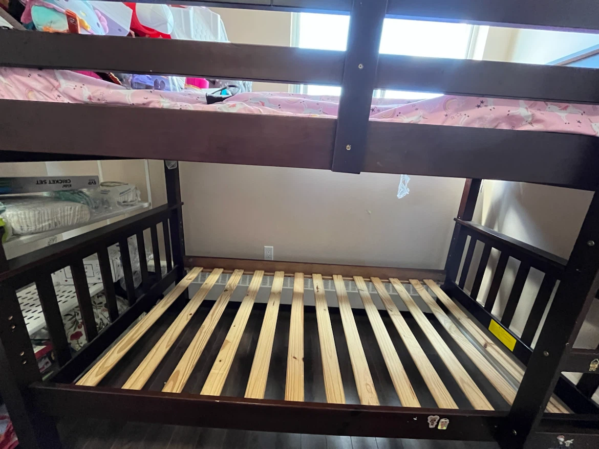 Dark Brown Wooden Bunk Bed Frame - photo 2