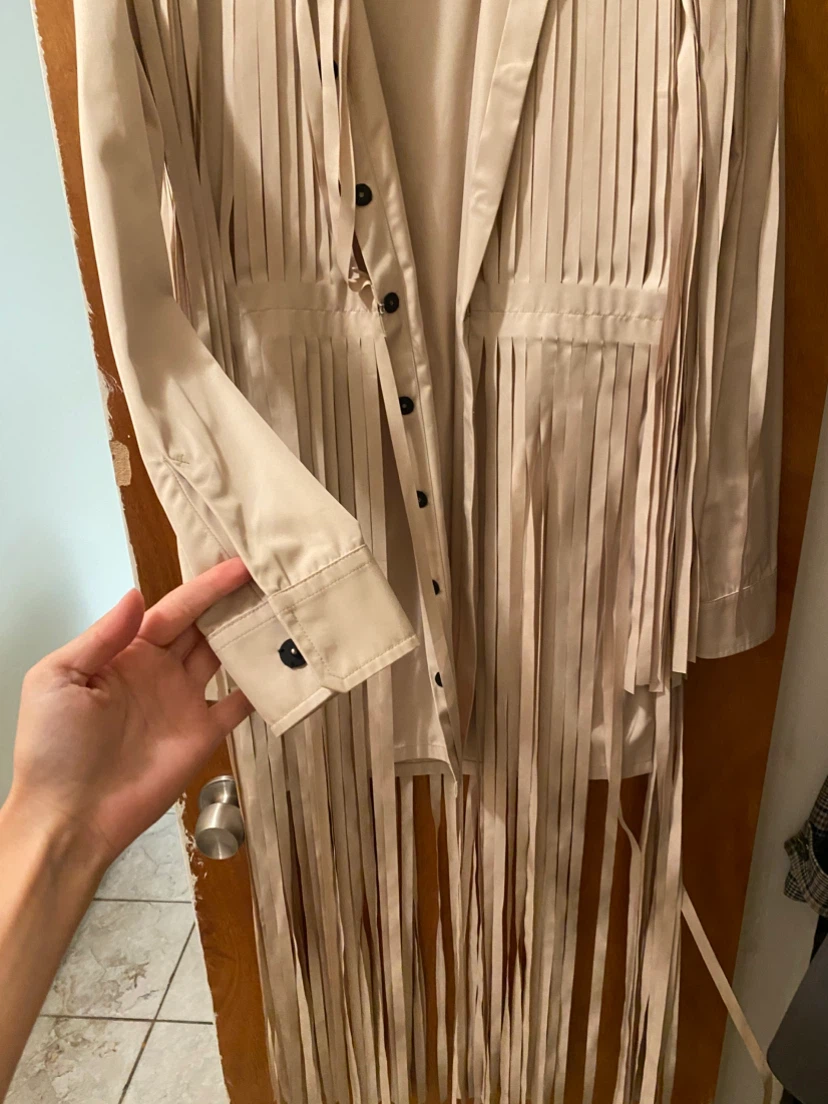 Tan Fringe Nylon designer Jacket - photo 2
