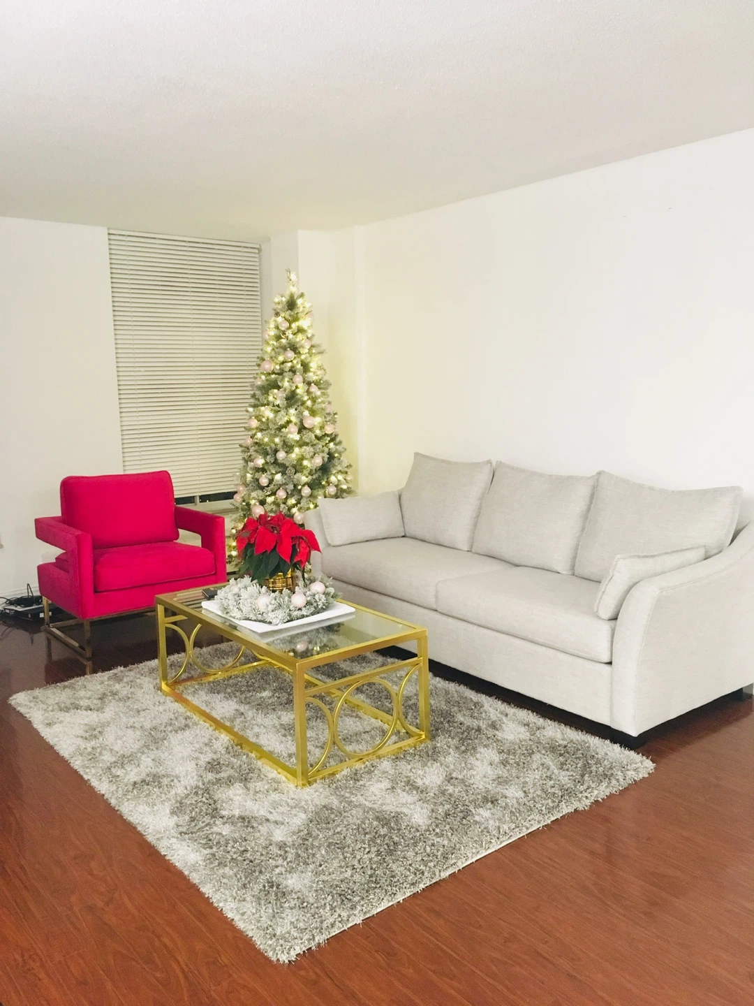 Moving Out Sale: Gold Geometric Coffee Table with Glass Top