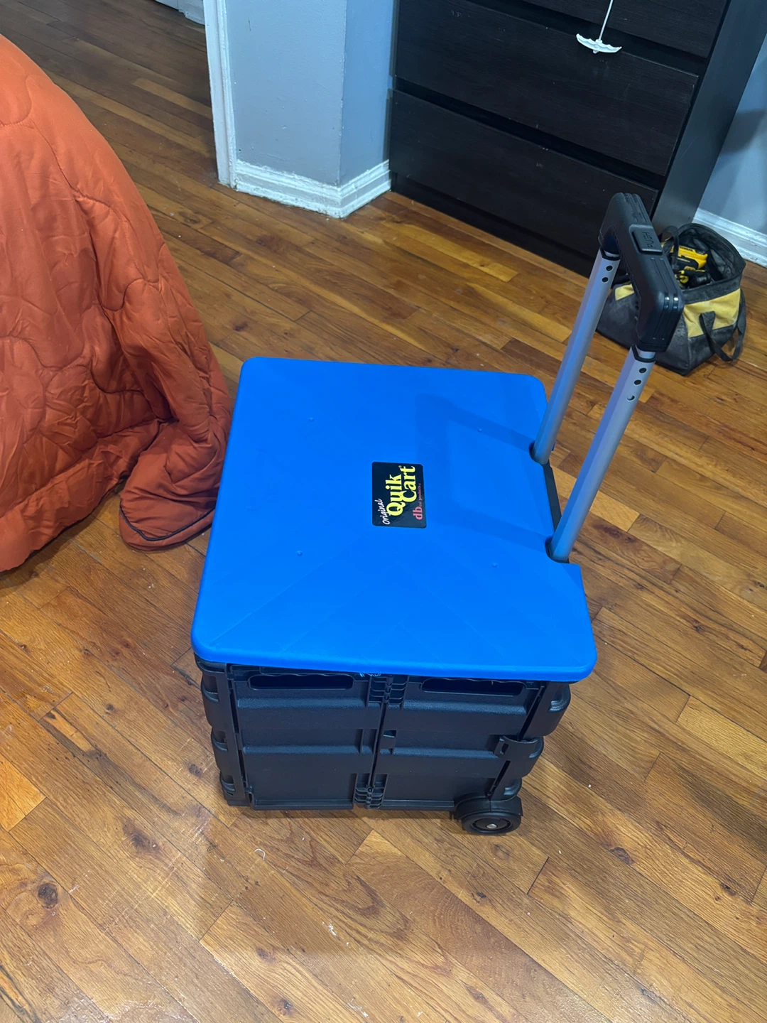 Original Quik Cart Rolling Utility Cart with Blue Lid - photo 2