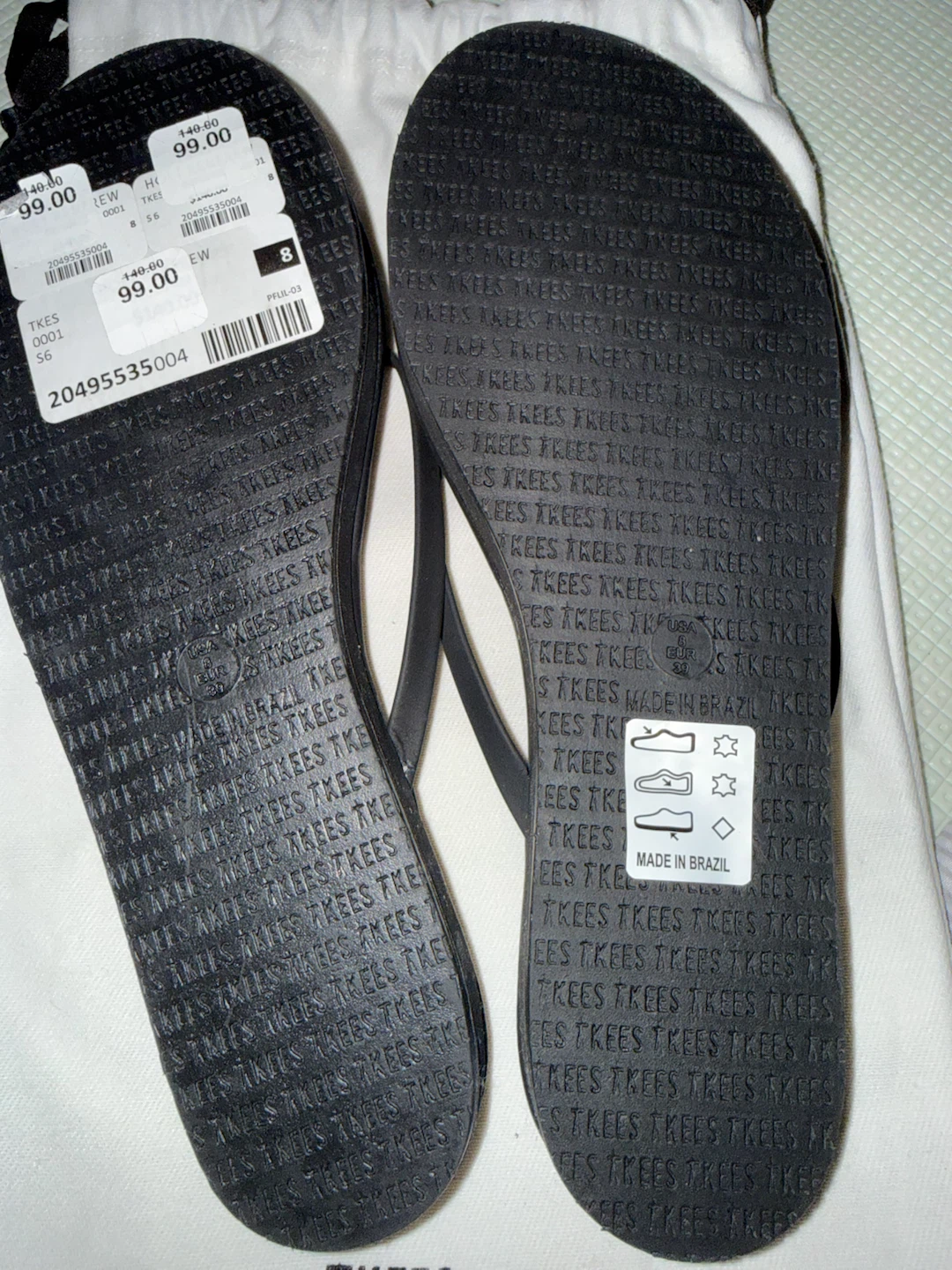 Tkees Black Flip Flops Size 8 - photo 4