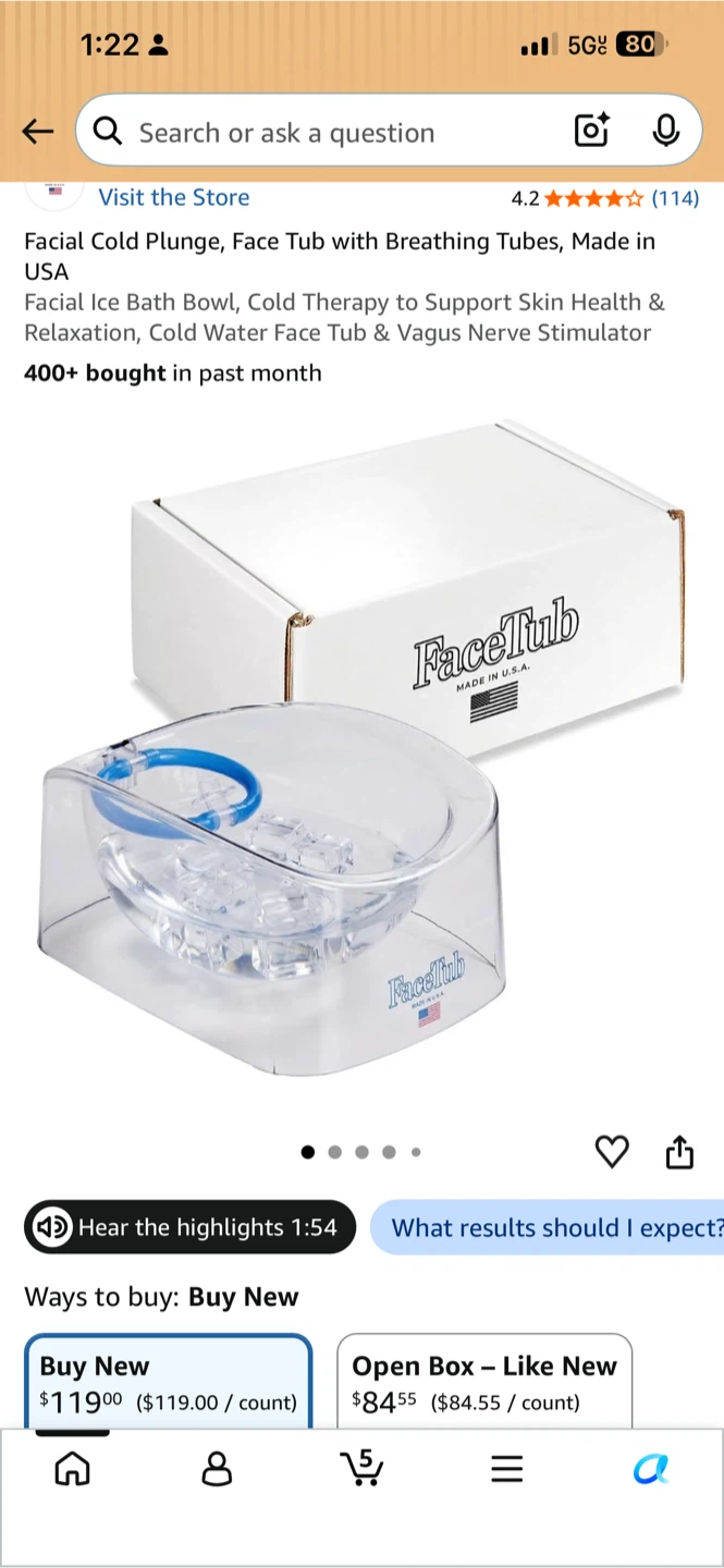FaceTub Facial Cold Plunge Bowl with Breathing Tubes