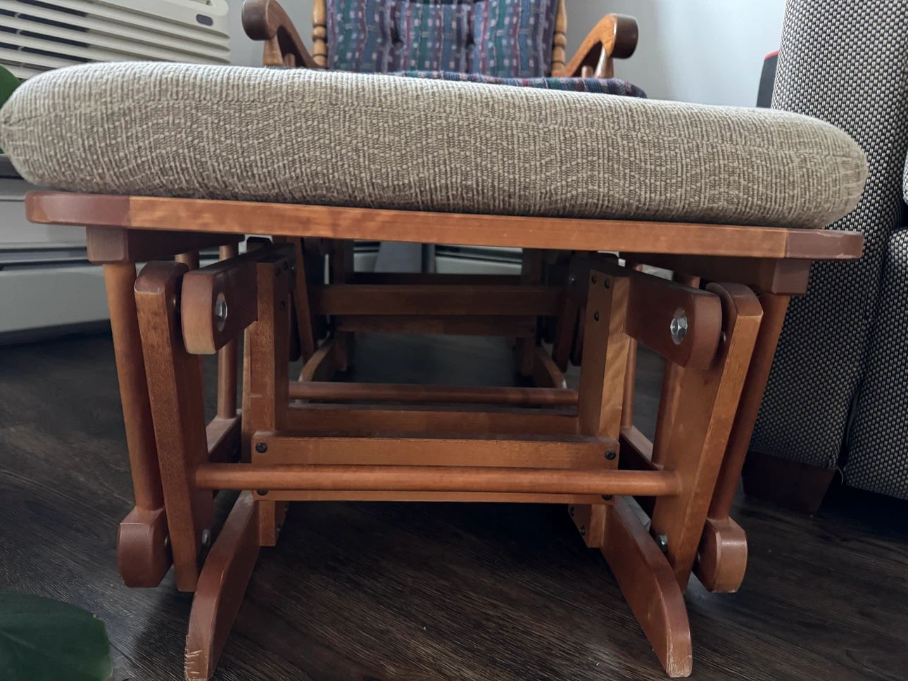 Wooden Glider Rocking Chair with Ottoman - photo 2
