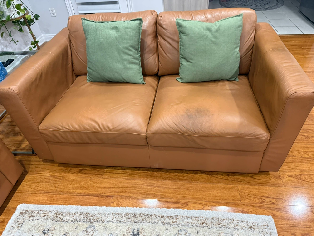 Tan Leather Sofa - photo 2
