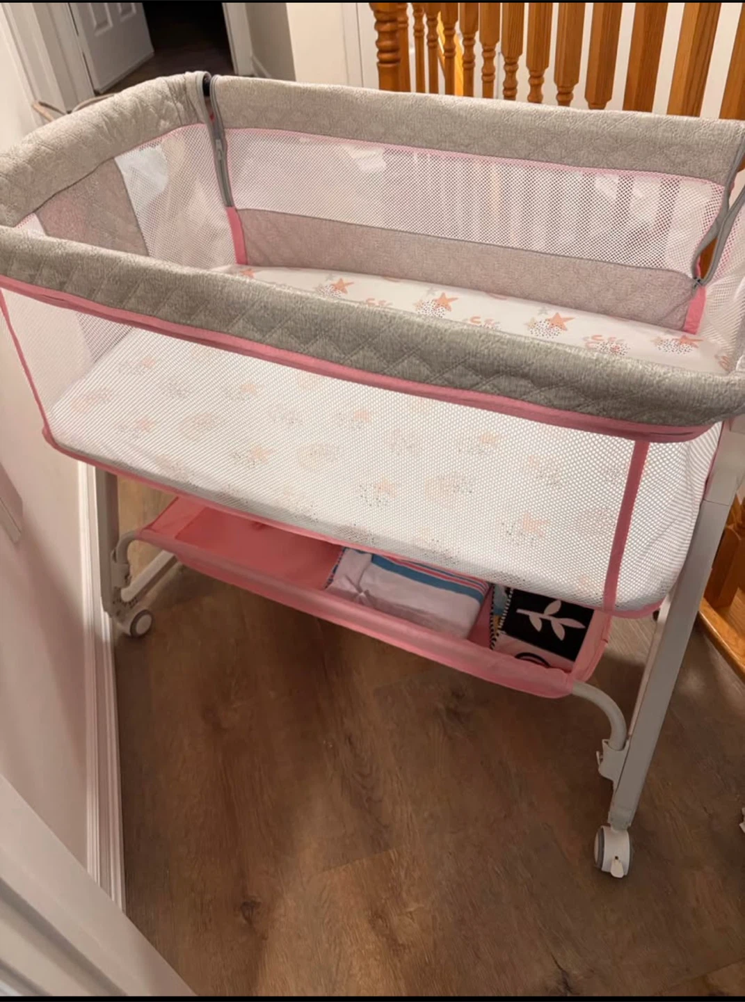 Meichyun Baby Bassinet Bedside Sleeper Light Pink - photo 3